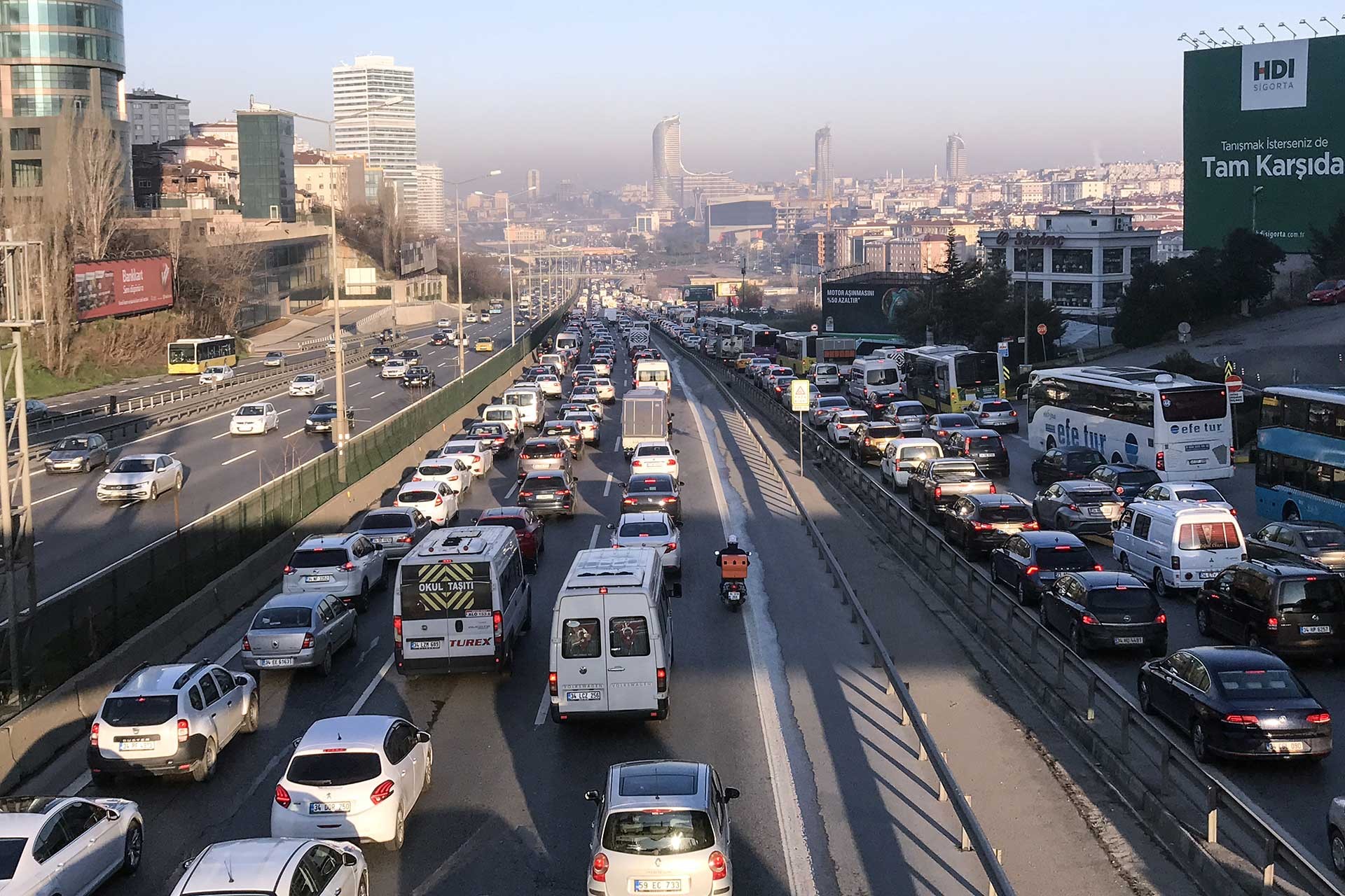 İstanbul'da trafik yoğunluğu