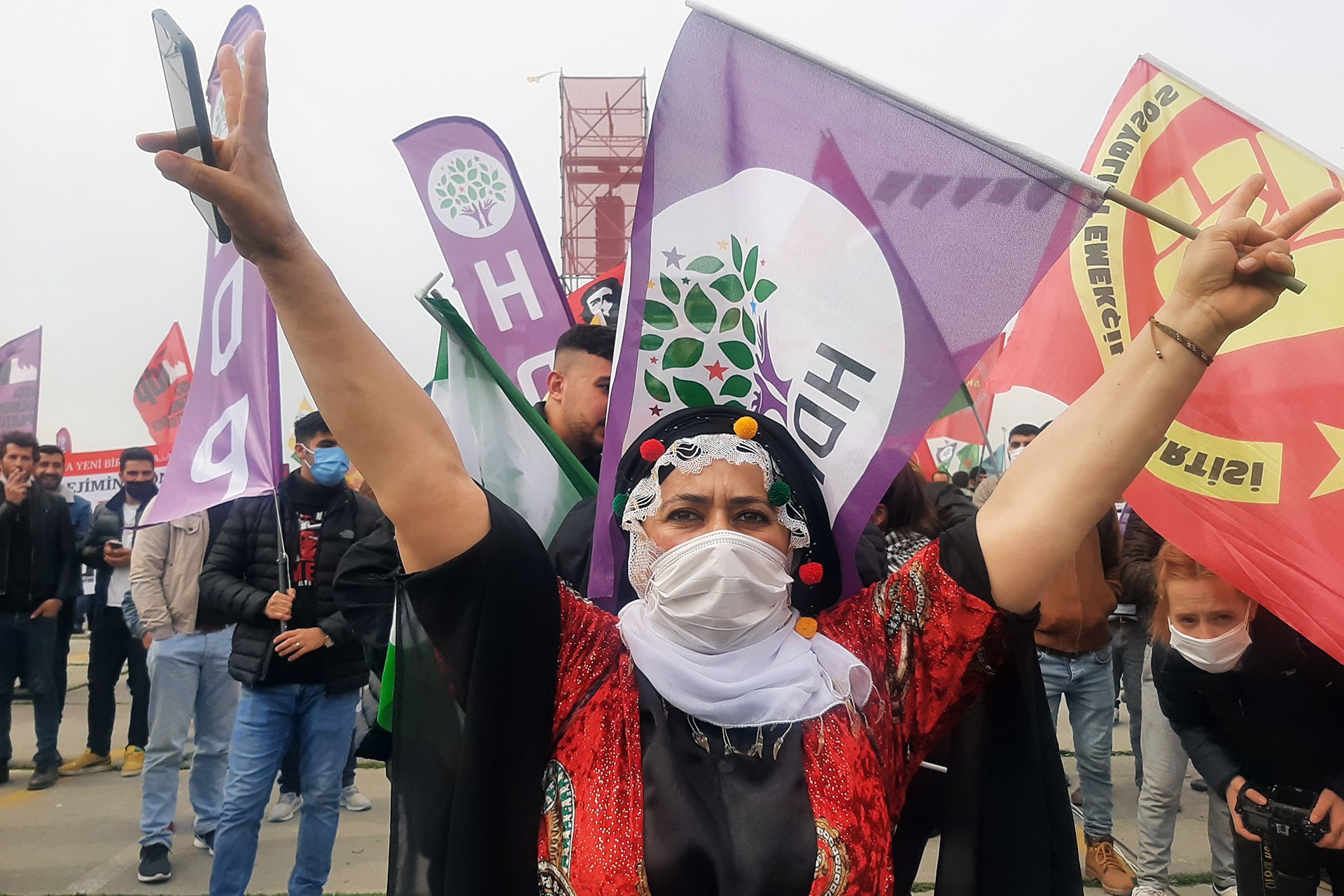 İstanbul'daki Newroz kutlamasından bir fotoğraf.