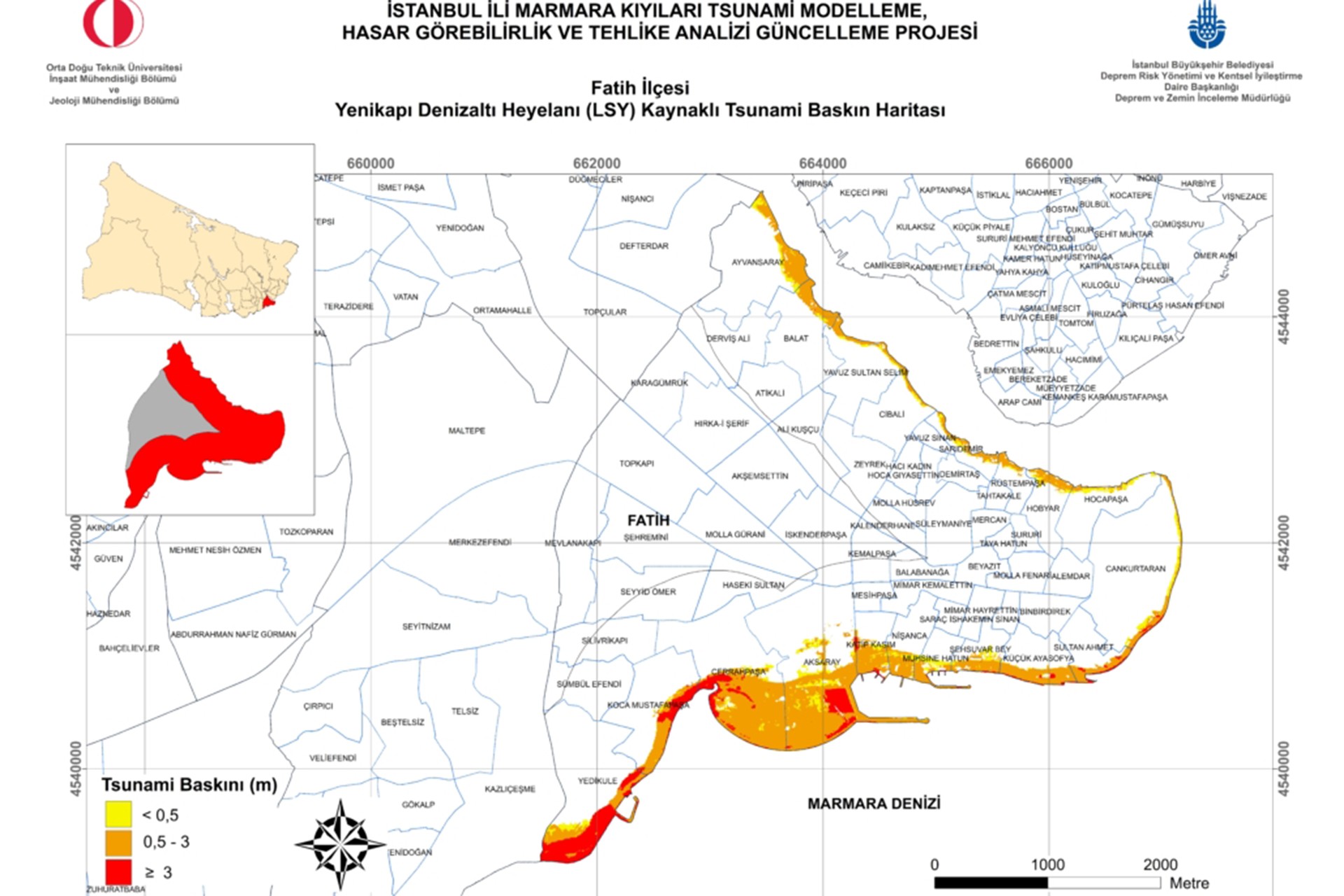 Fatih_Heyelan_Yenikapi_Tsunami Baskini haritası