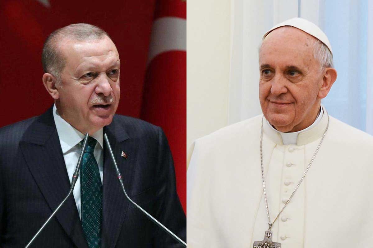 Erdoğan ve Fransis kolajı