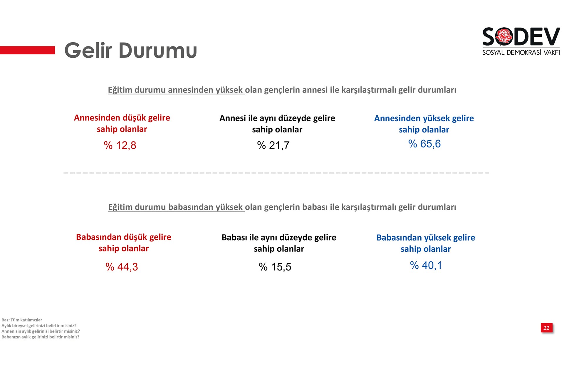 SODEV'in 'Gençlik Araştırması Raporu'ndan alınan grafik.