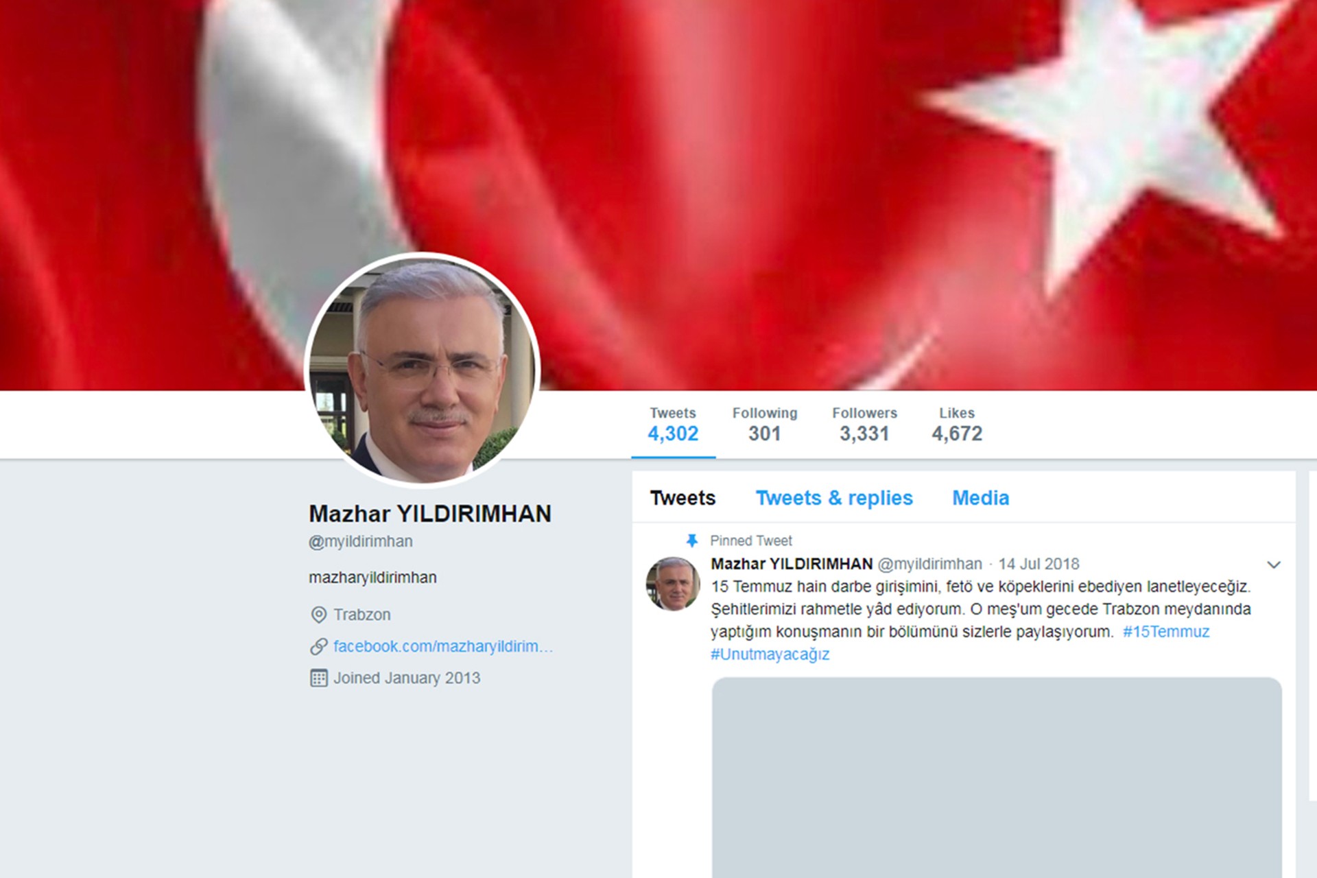 Mazhar Yıldırımhan'ın Twitteri