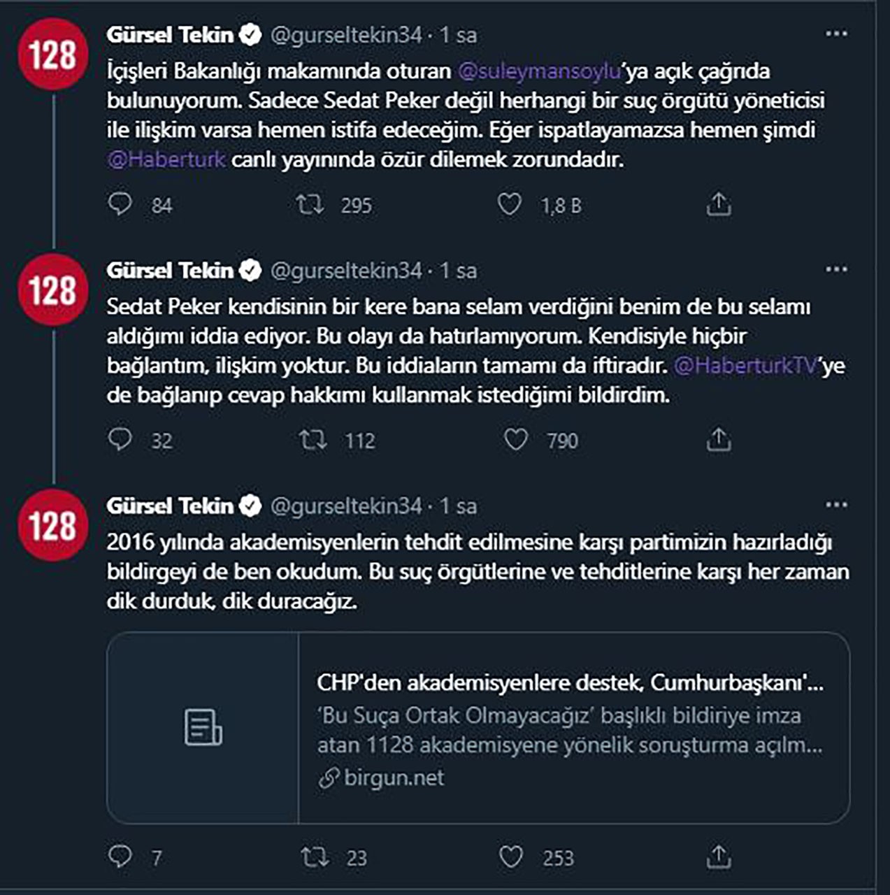 Gürsel Tekin'in paylaşımları