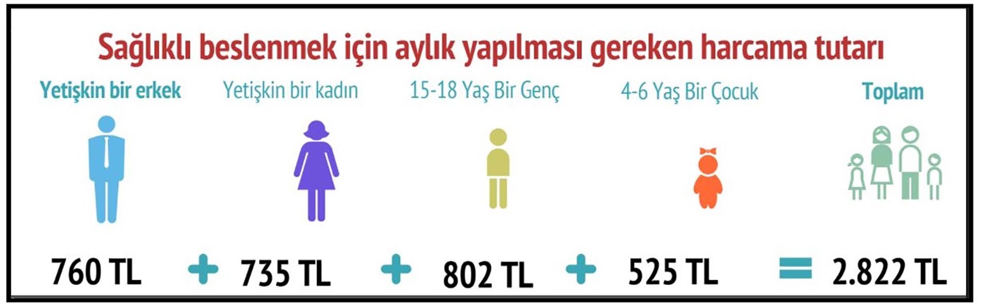 Sağlıklı beslenmek için günlük yapılması gereken harcama tutarı