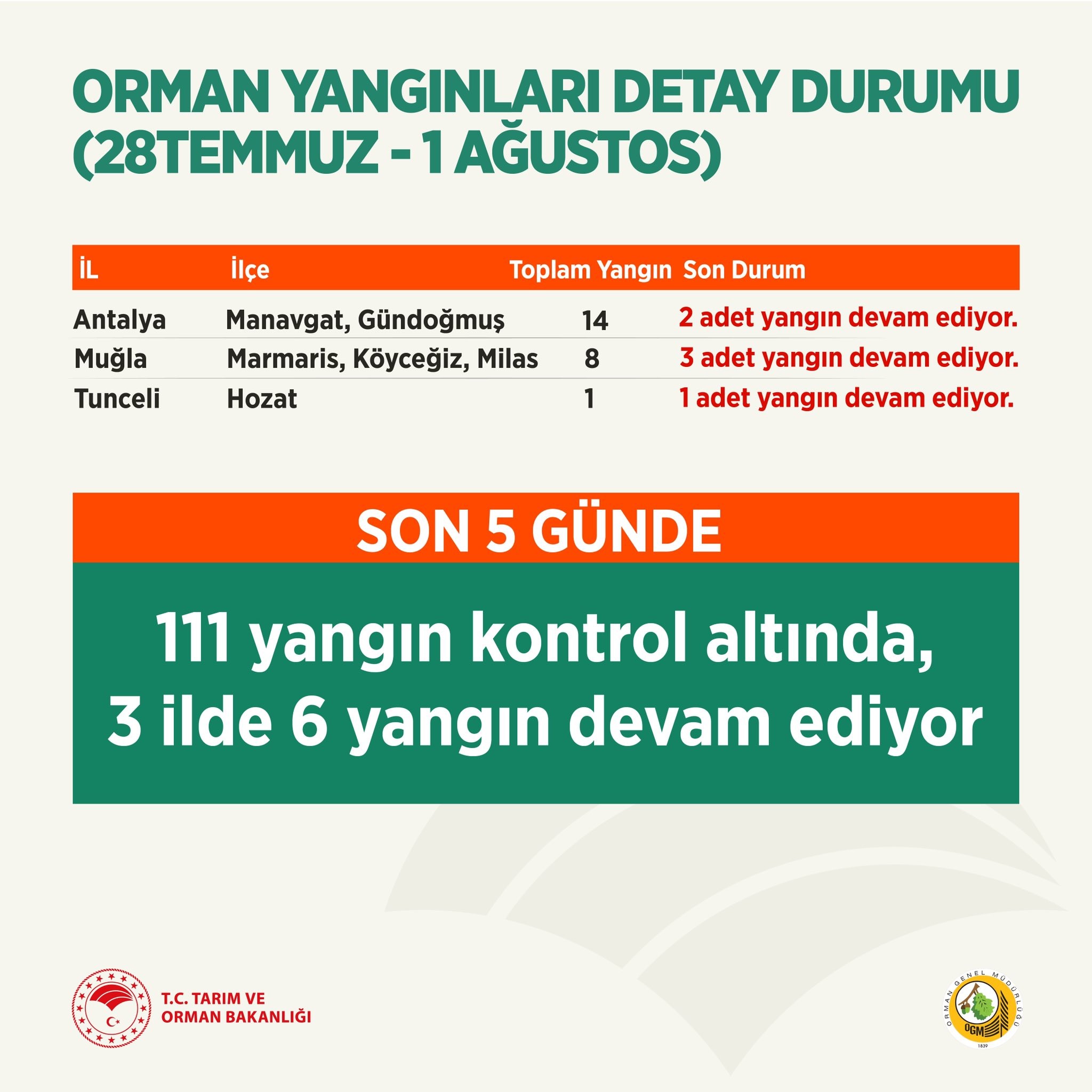 devan eden orman yangınları