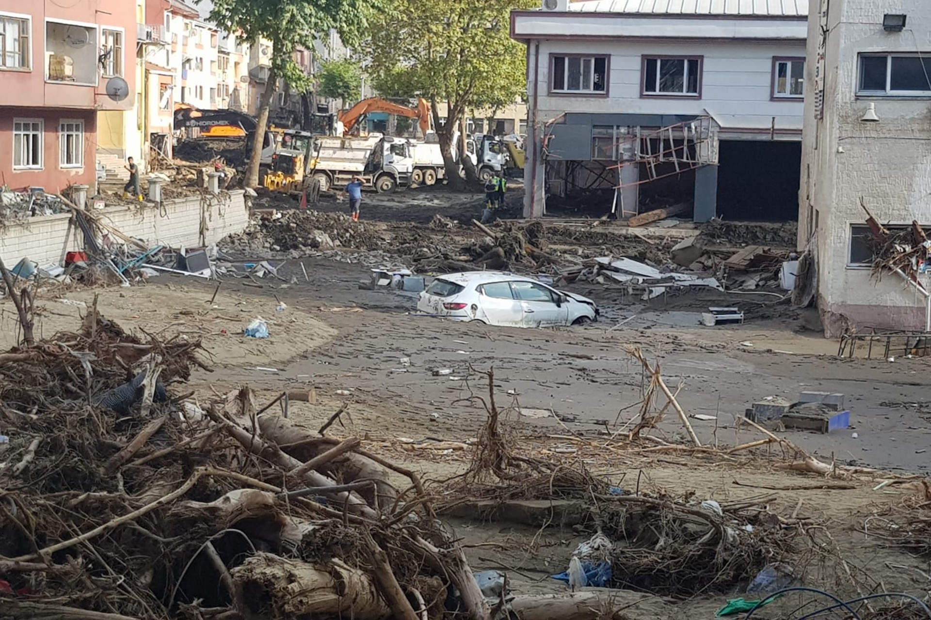 Karadeniz'de sel sonrası hasar gören ilçe