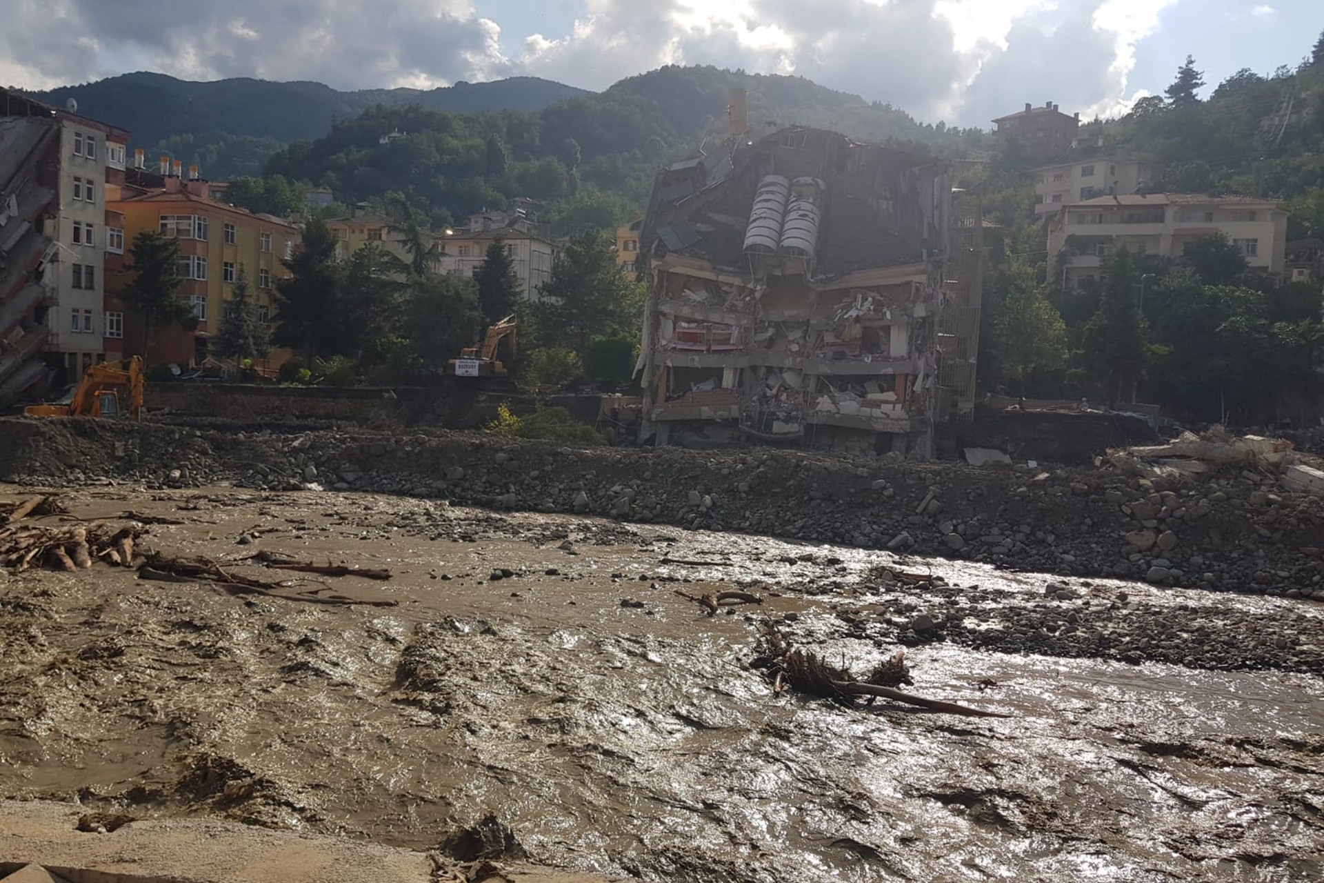 Karadeniz'de sel sonrası zarar gören Bozkurt ilçesi