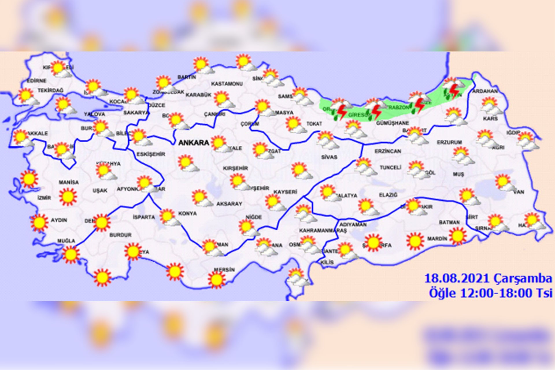 Türkiye hava durumu tahmini