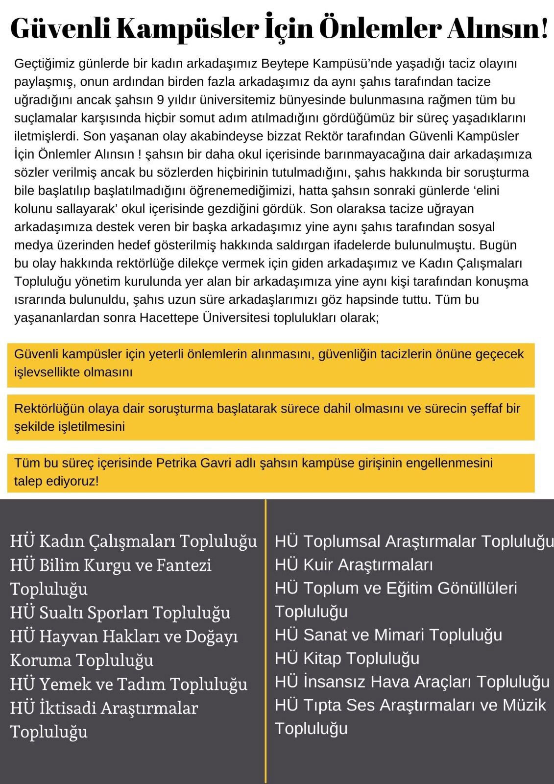 Hacettepe öğrenci topluluklarının açıklaması