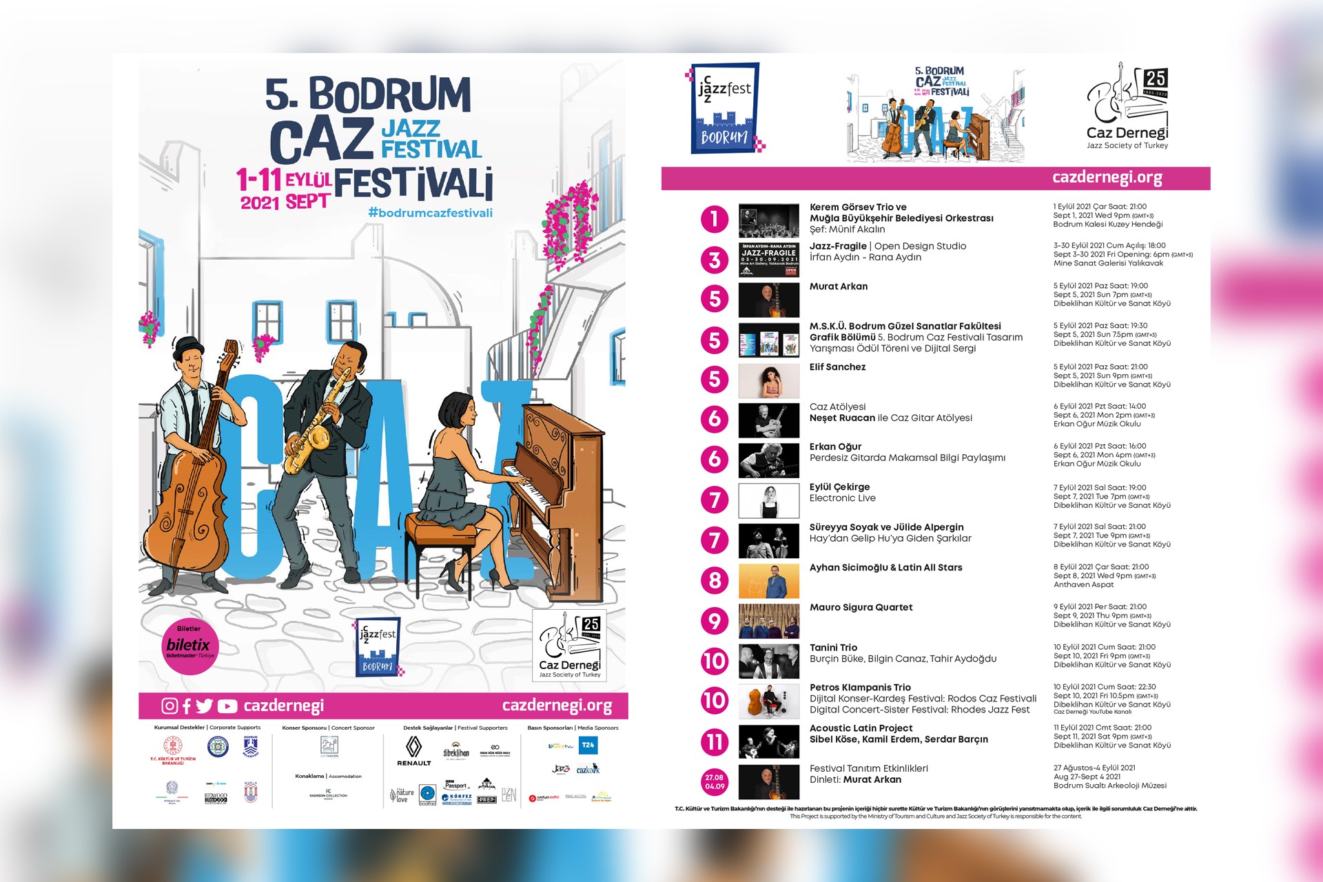 5. Bodrum Caz Festivali program görseli