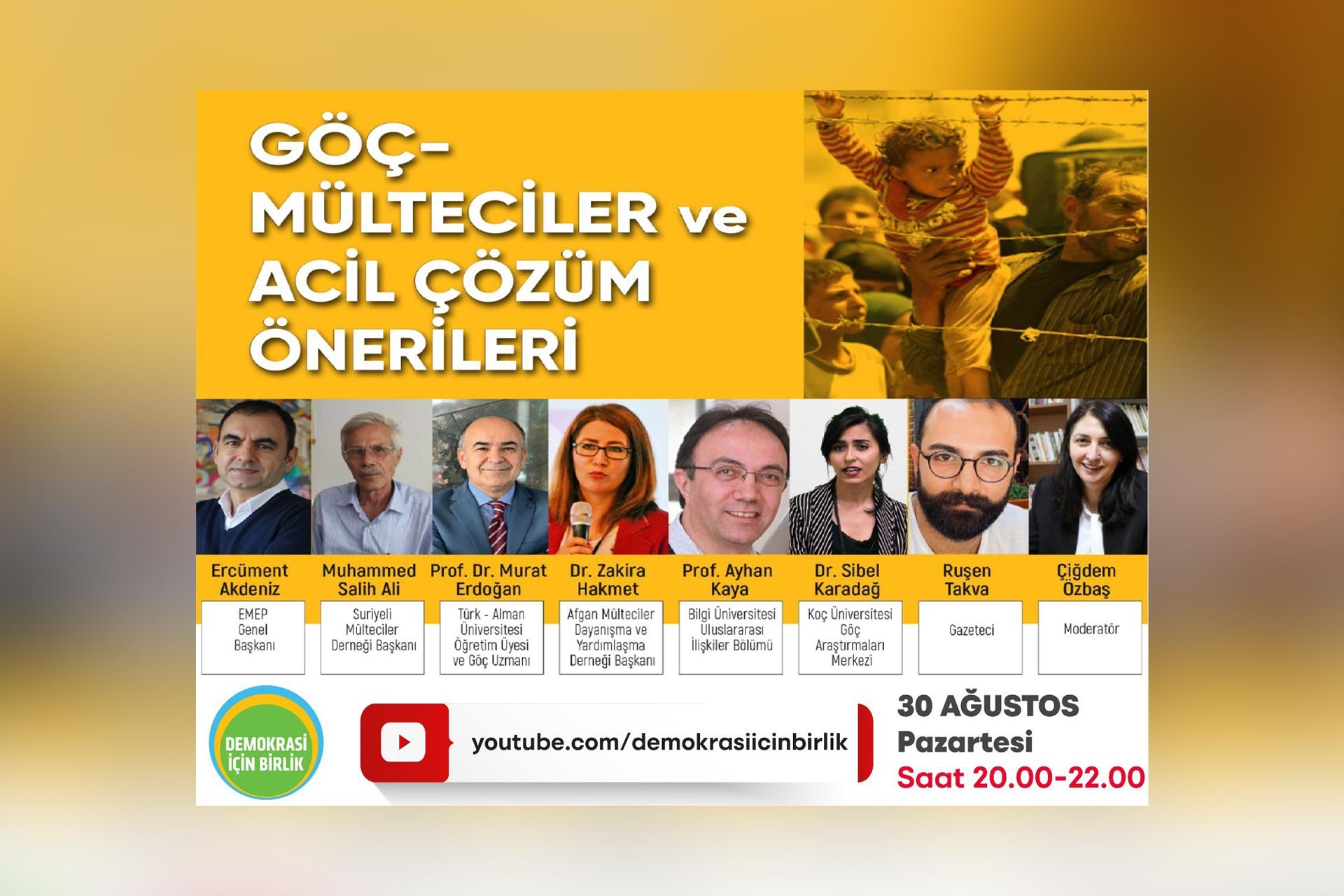 Göç-Mülteciler ve Acil Çözüm Önerileri konferansının afişi