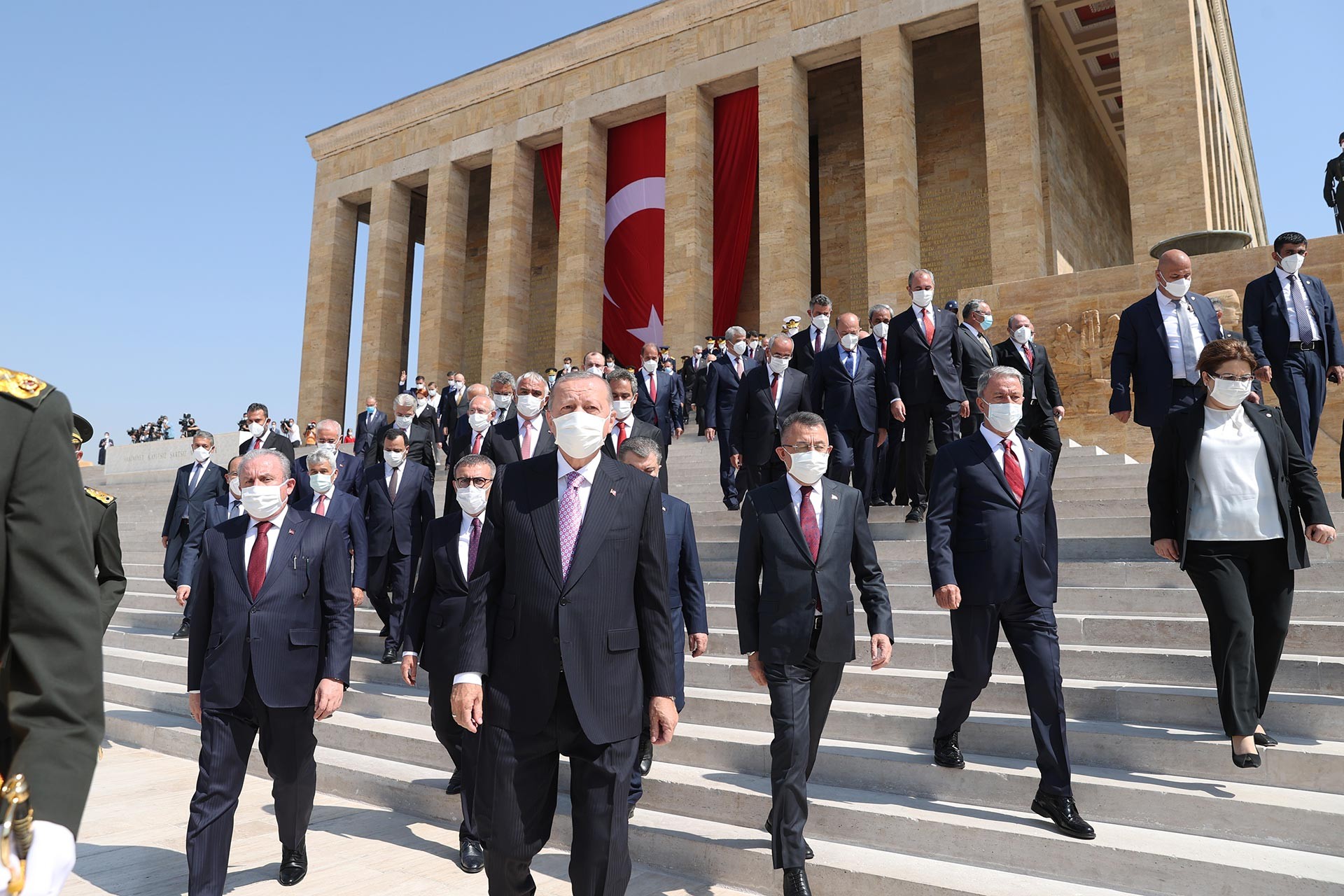 30 Ağustos Zafer Bayramı'nın 99'uncu yıl dönümünde Anıtkabir'de düzenlenen törenden bir fotoğraf.