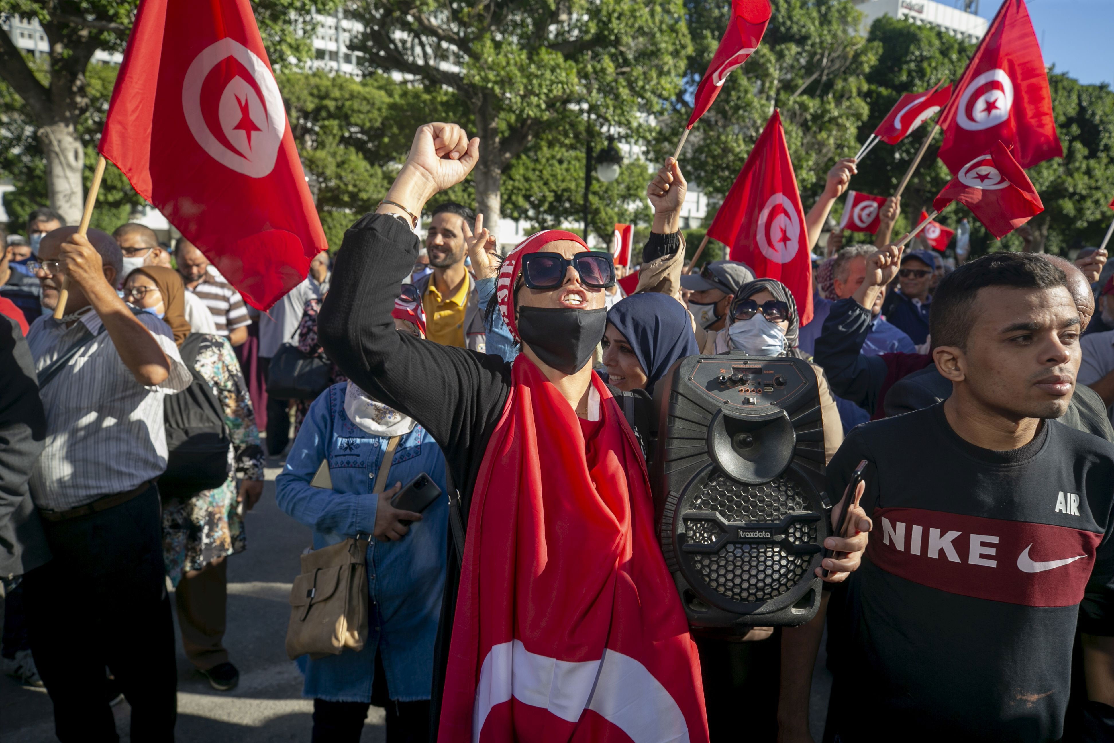 Tunus'ta darbe karşıtı eylem