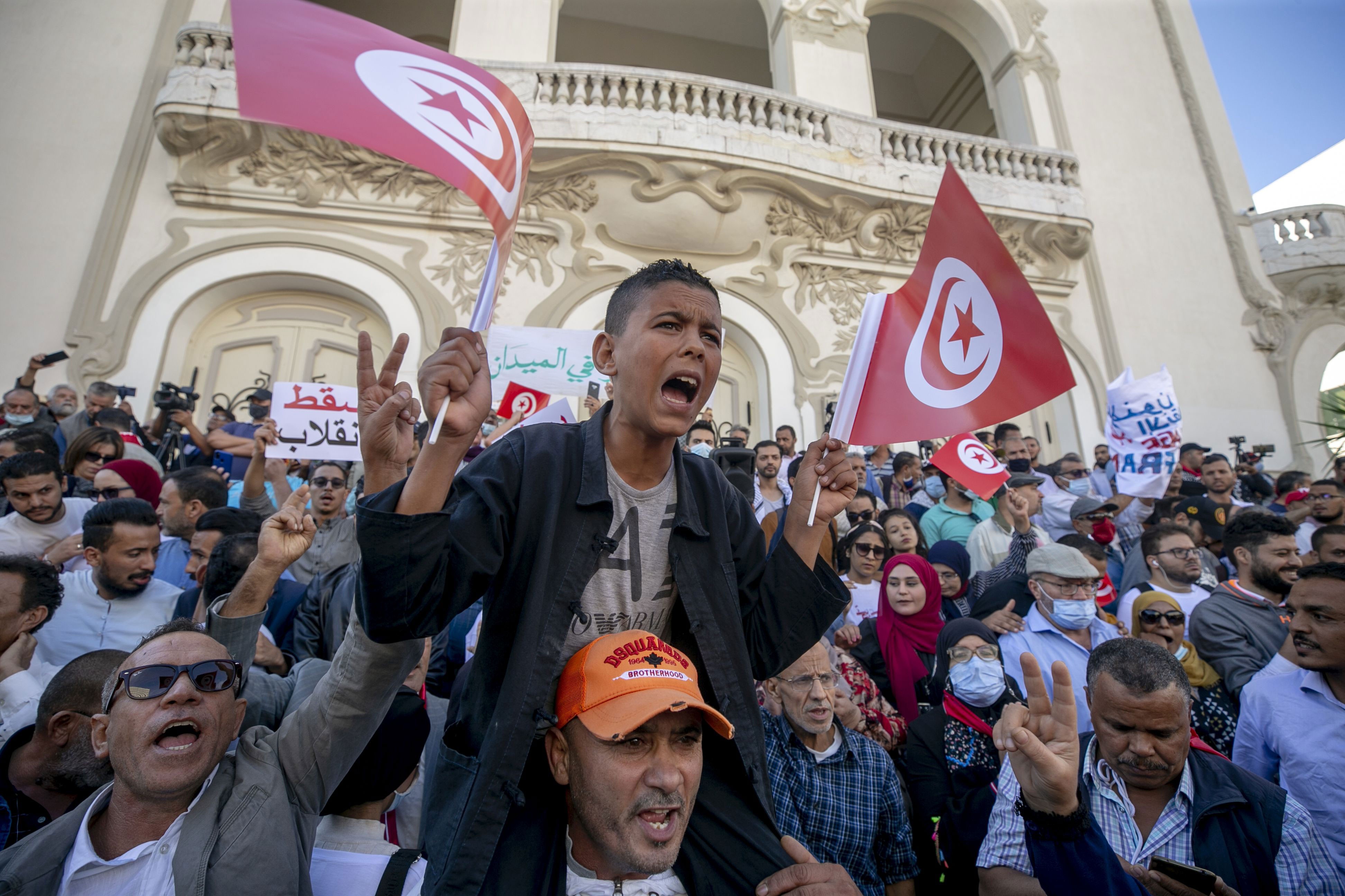 Tunus'ta darbe karşıtı eylem