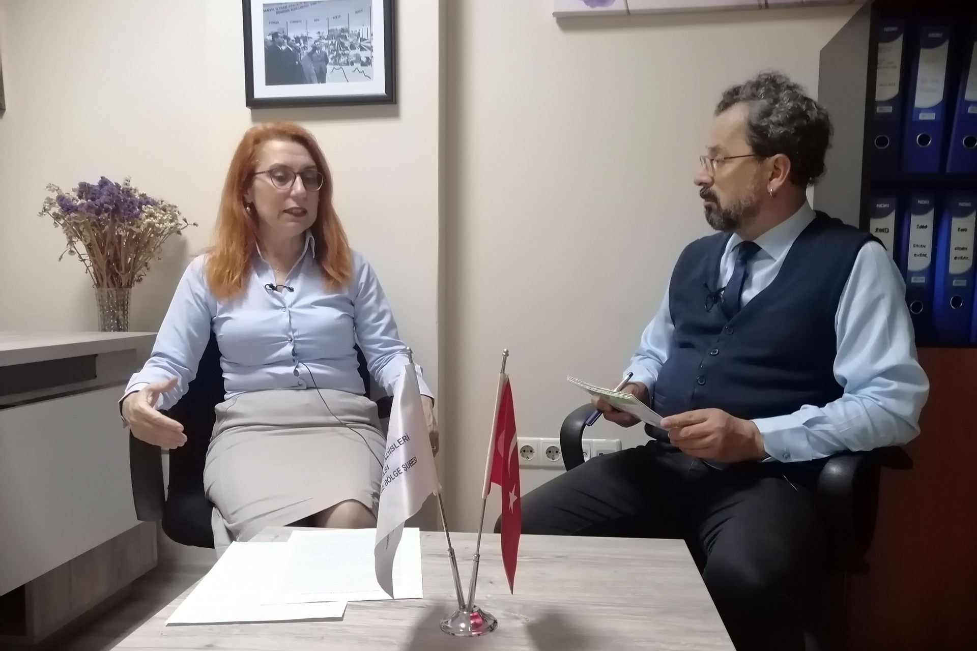 Kimya Mühendisleri Odası Ege Bölge Şubesi Başkanı Fatma Mehlika Koç ve Ramis Sağlam