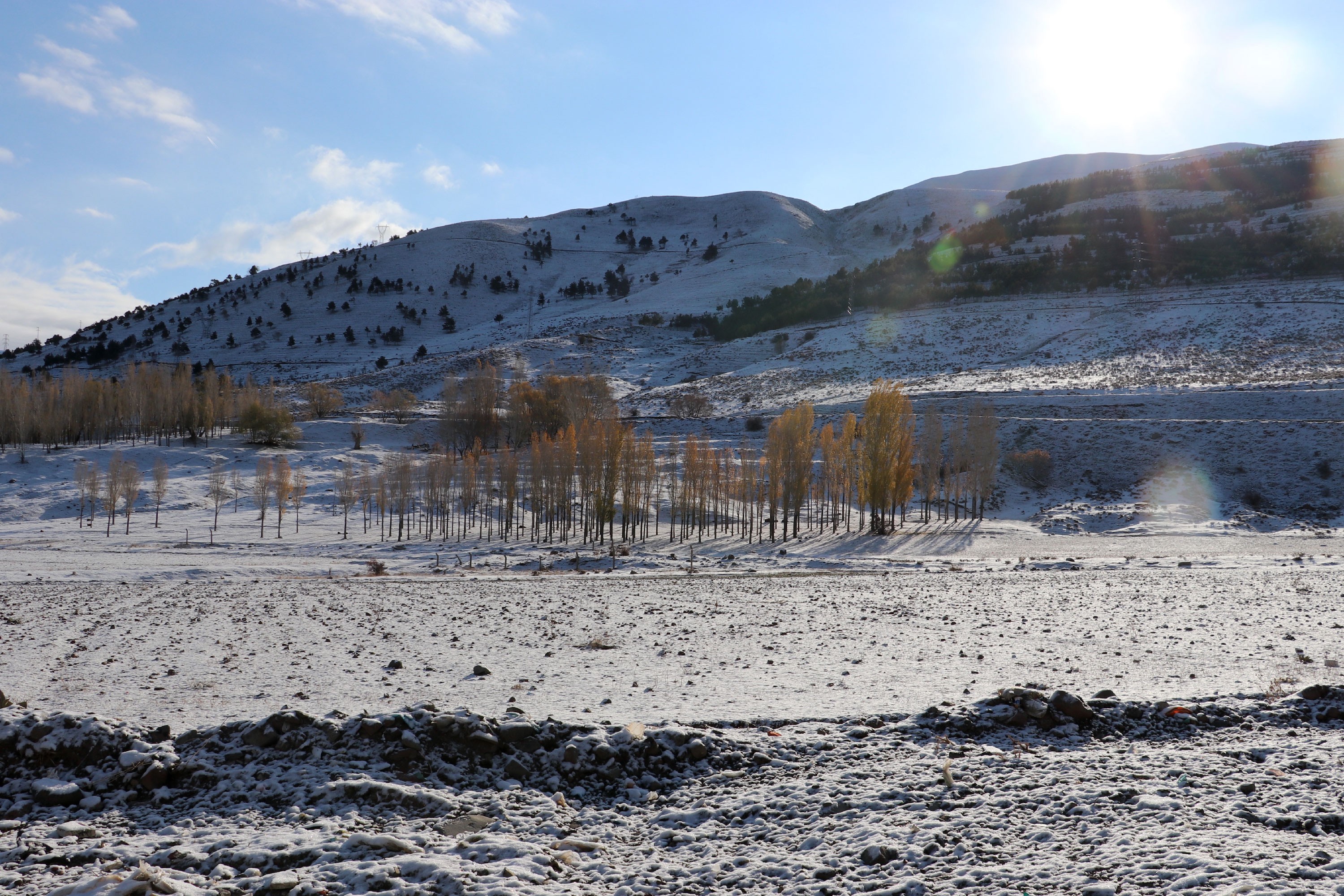 Erzurum'da kar