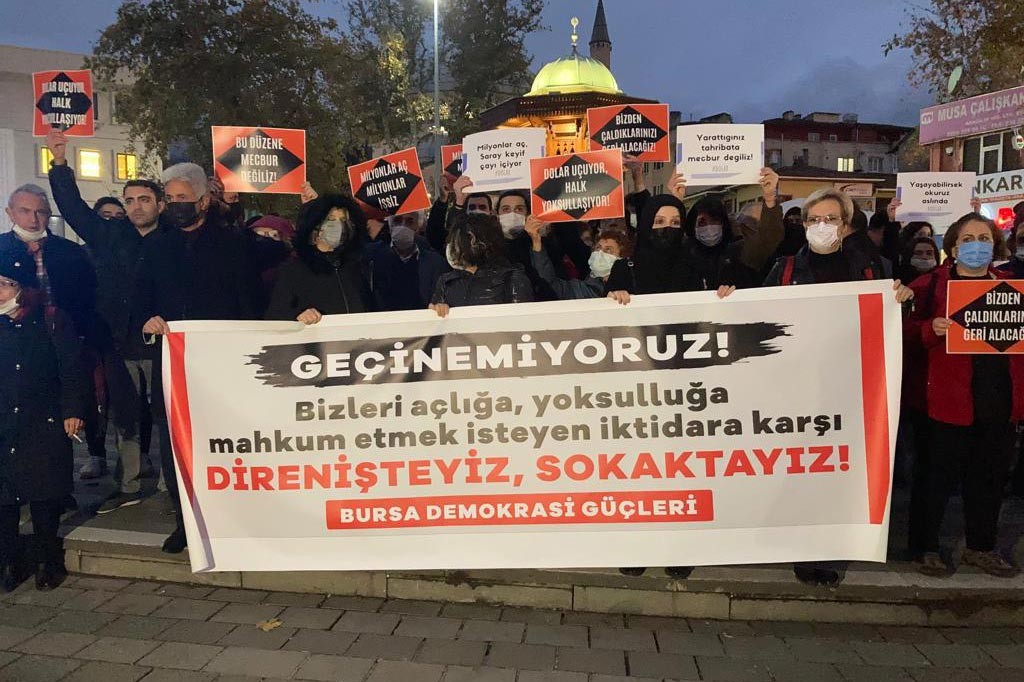 Bursa'da geçinemiyoruz diyenler eylemde