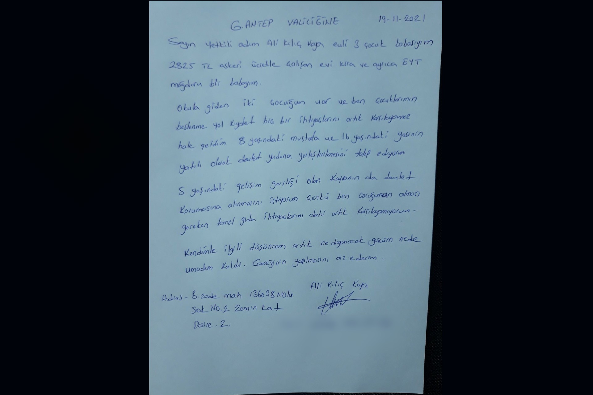 Kaymakamlıktan çocuklarının devlet korumasına alınmasını isteyen işçiye "Sigortalı işi var!" yanıtı