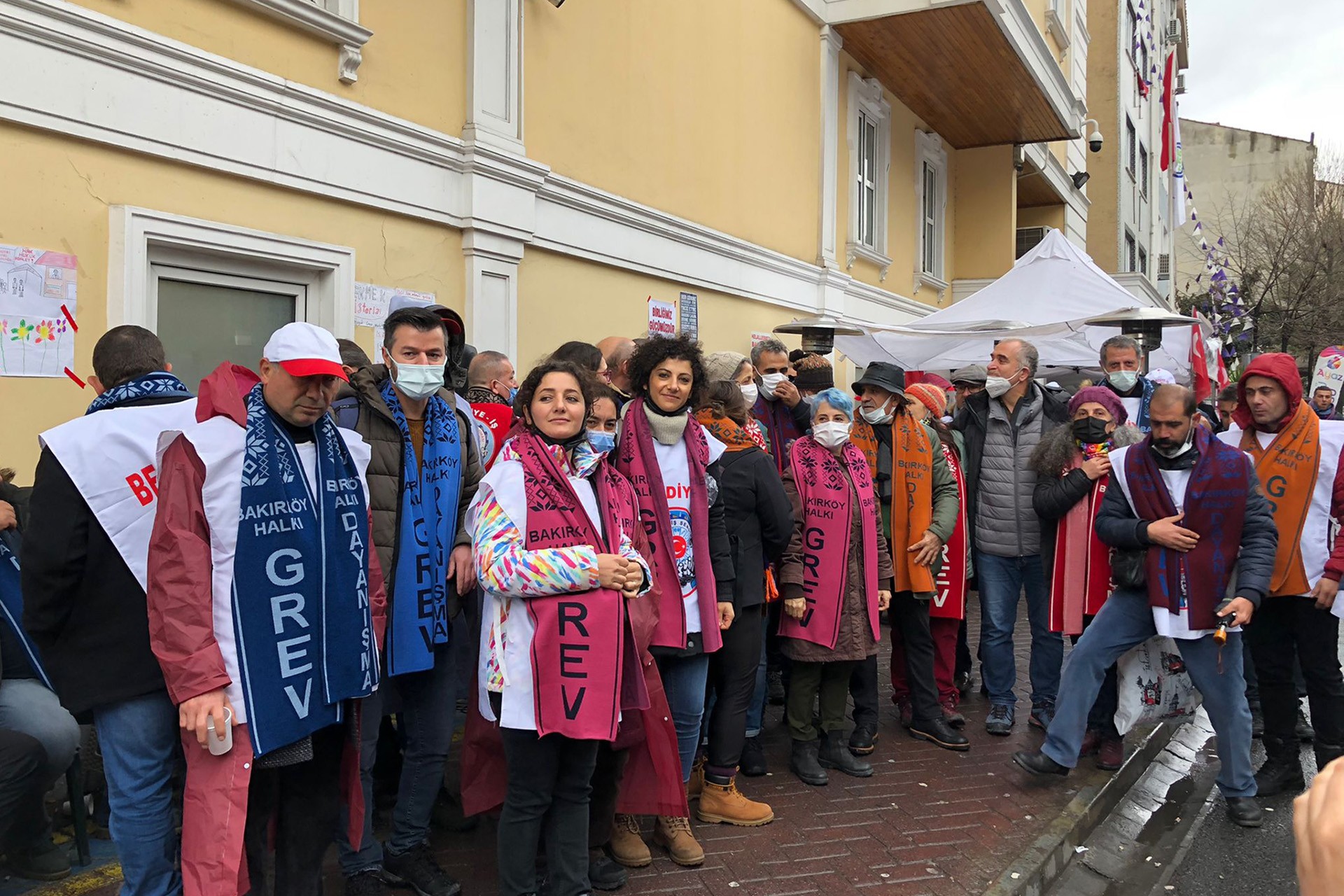 Bakırköy'de grevdeki işçiler