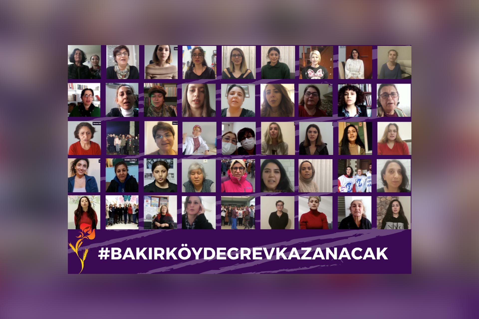 Bakırköyde grev kazanacak etiketiyle paylaşım yapan kadınların fotoğrafları