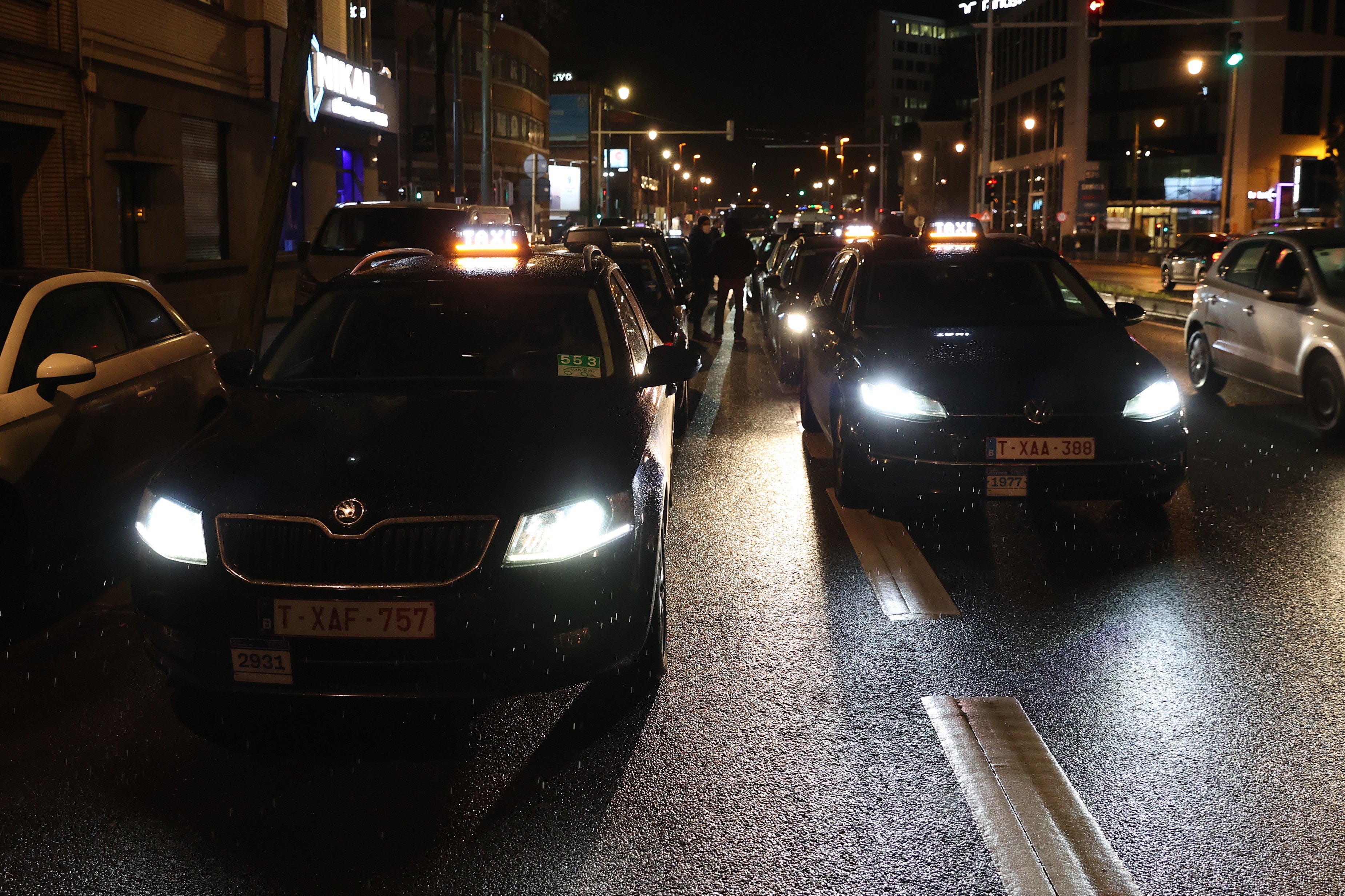 Belçika'da taksicilerden Uber protestosu