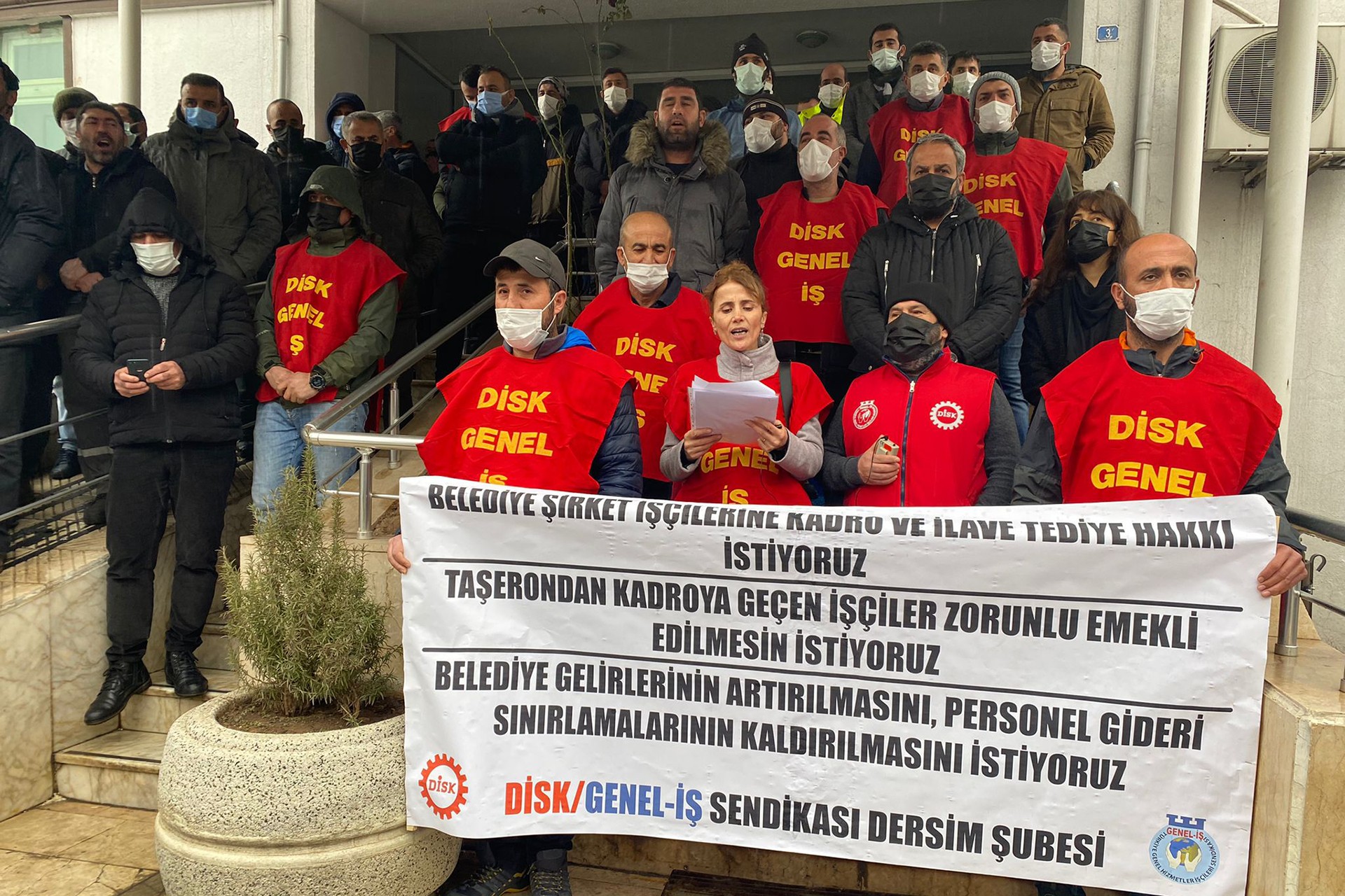 Dersim'de Genel İş üyeleri eylem yaptı 