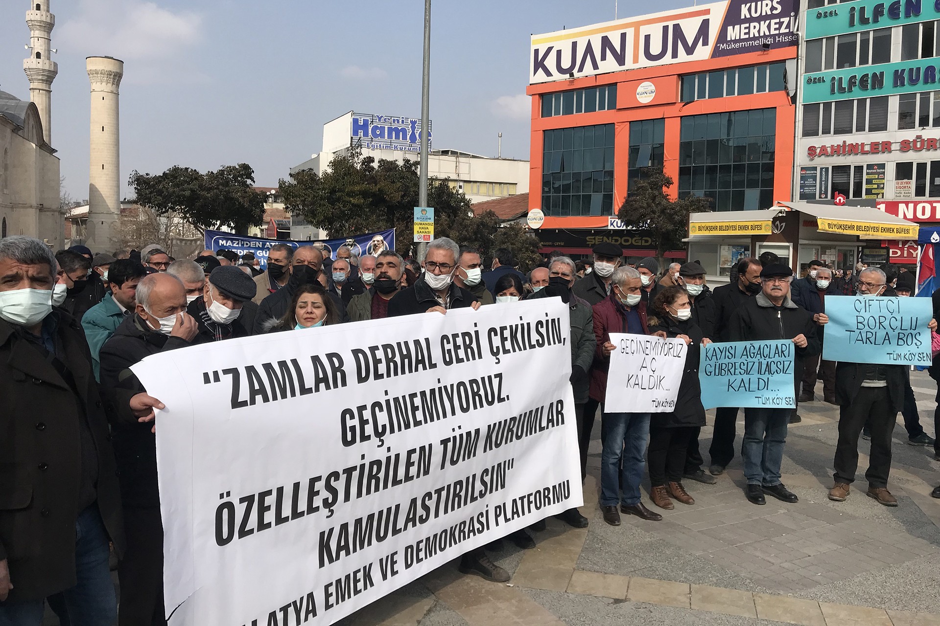 Malatya'da zamlar protesto edildi