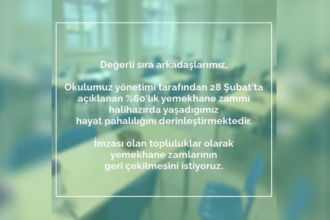 yemekhane zammı tepki Ankara Üniversitesi 