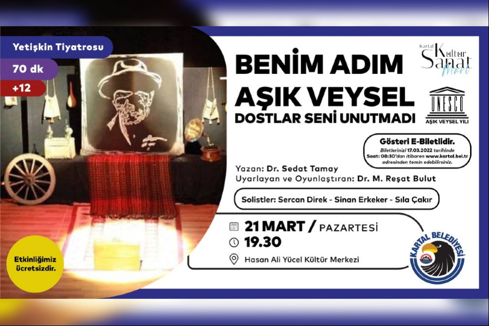 Kartal Belediyesi, Aşık Veysel anma etkinlikleri afişi