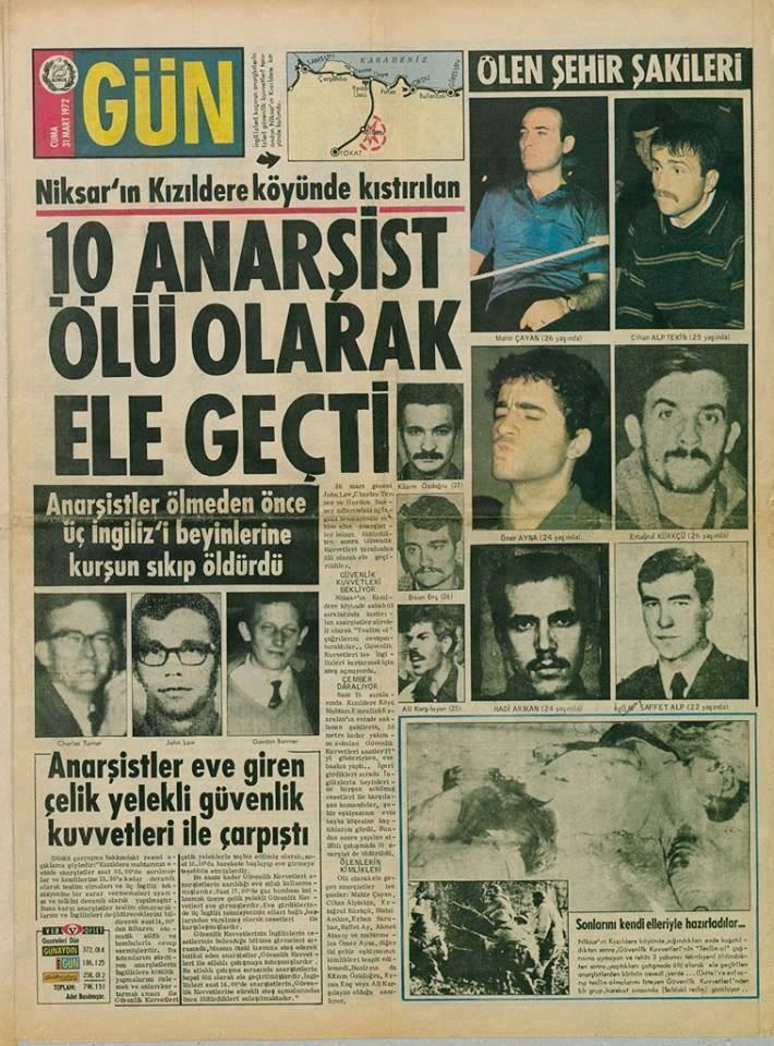 Gün gazetesinin 31 Mart 1972 tarihli 1. sayfası