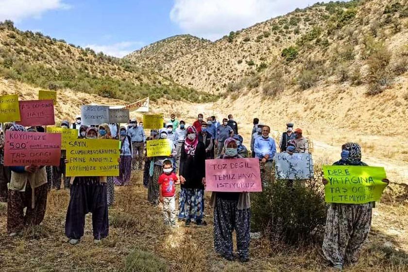 Doğanyurt köyünde taş ocağına karşı eylem