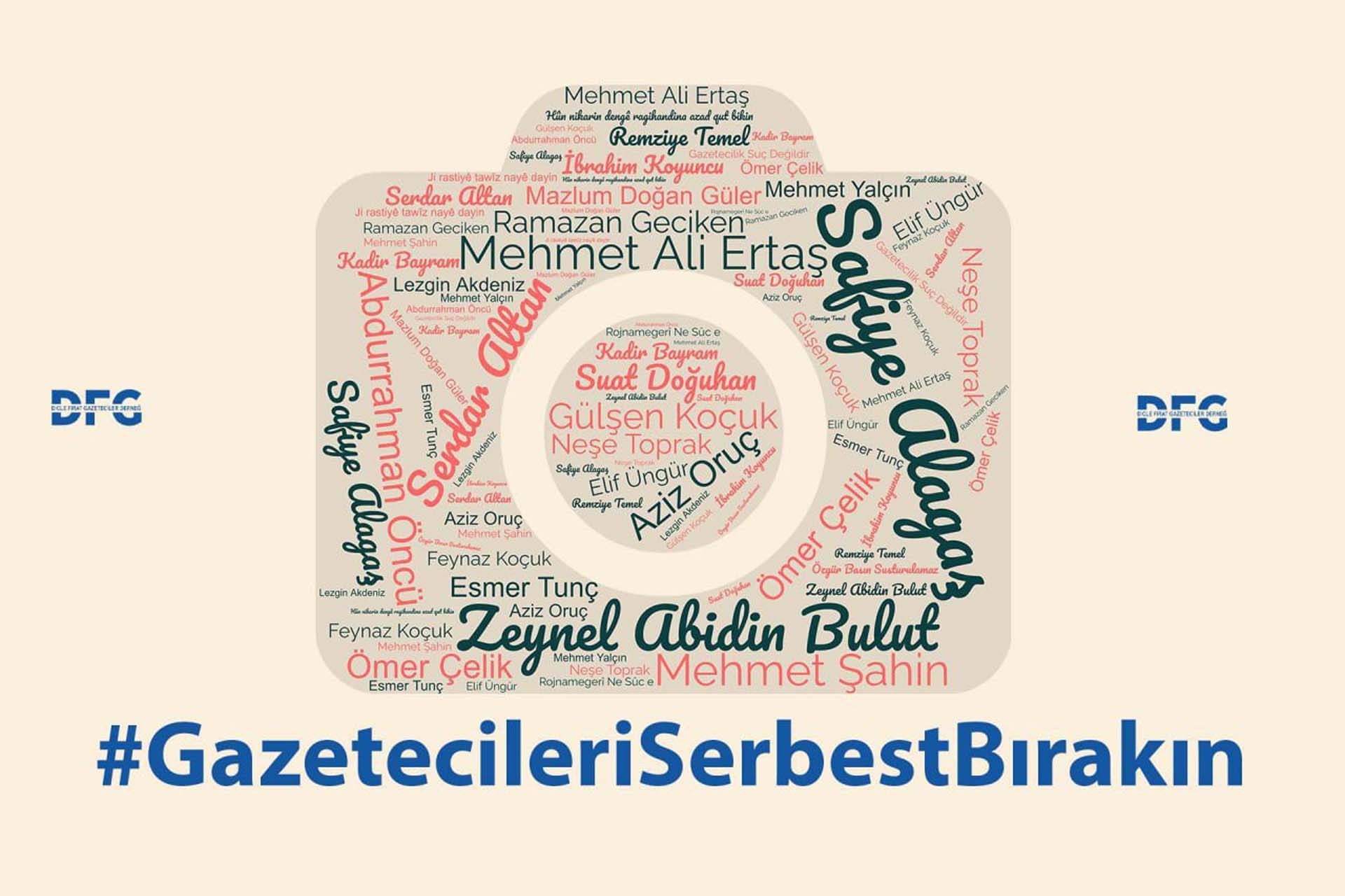 Gazeteciler serbest bırakılsın kampanya görseli