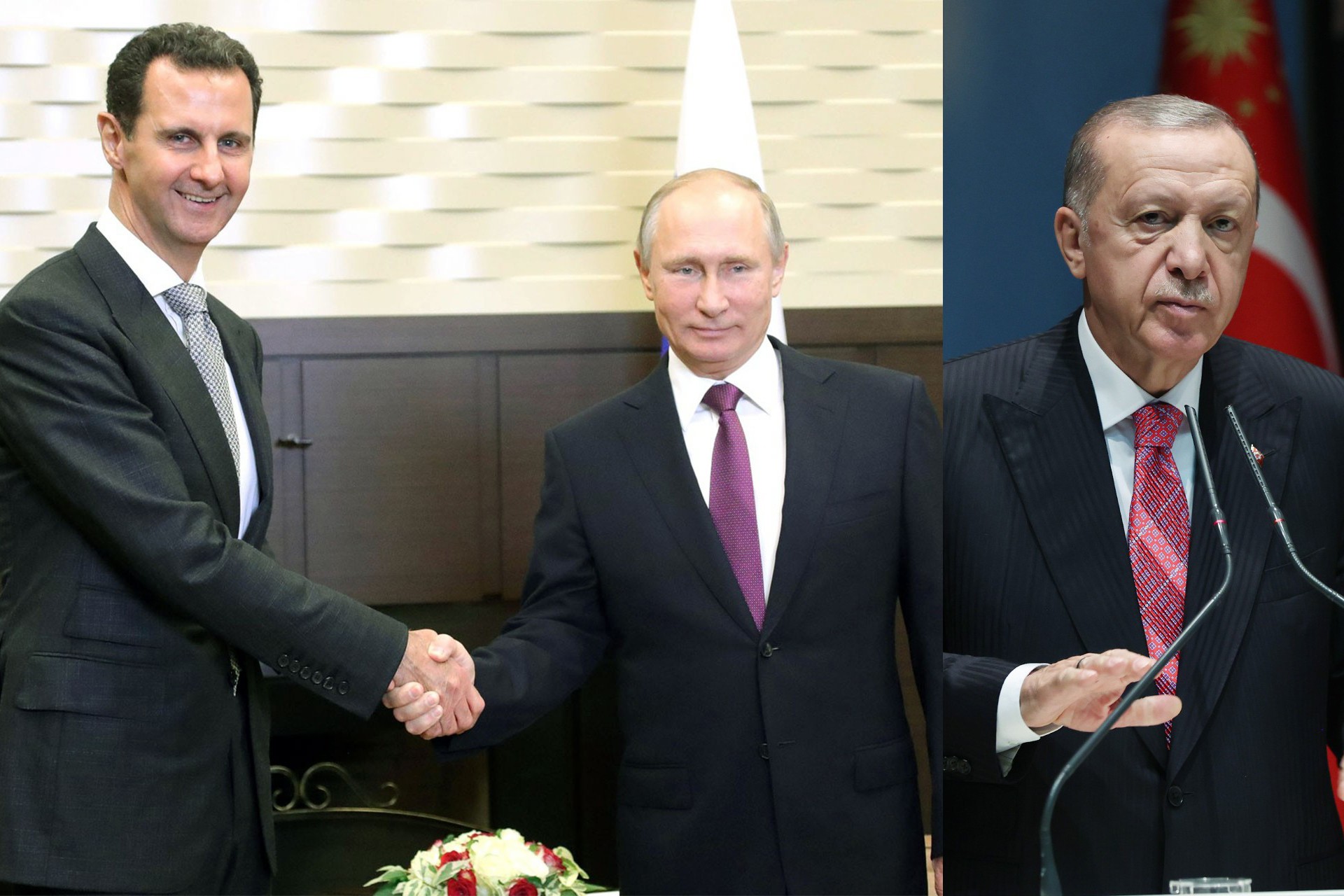 Beşar Esad, Vladimir Putin, Tayyip Erdoğan