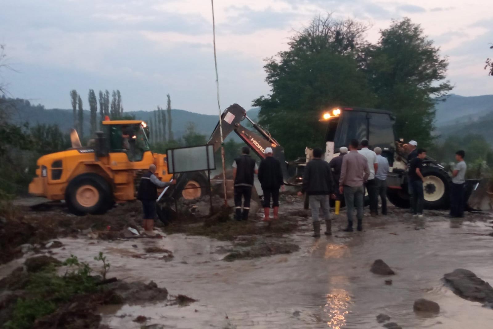 Domaniç'teki sağanakta zarar gören tarım arazisi