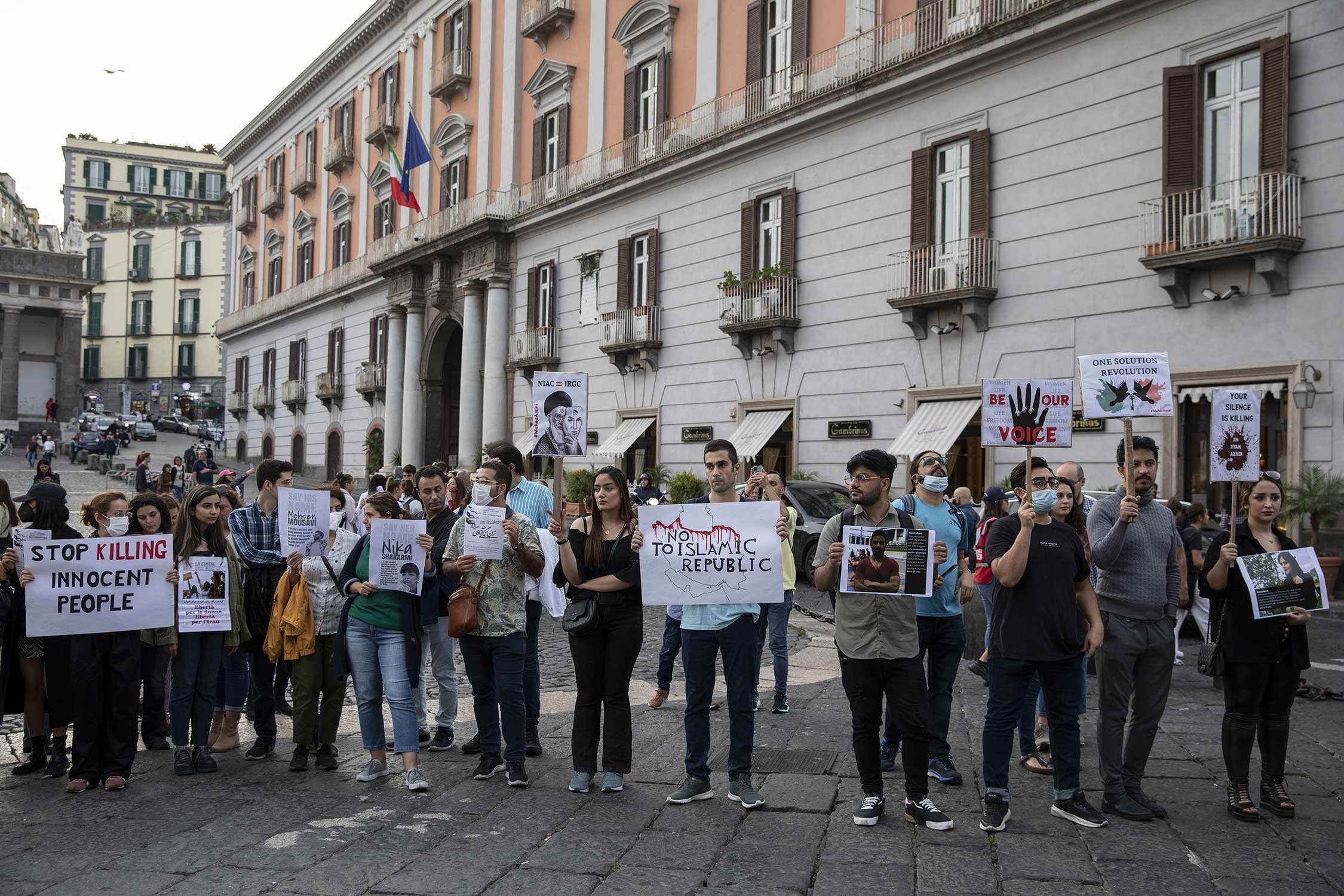 Napoli'deki Mahsa Amini eylemi