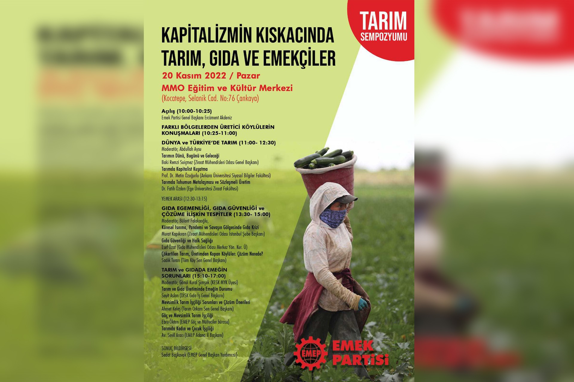 EMEP'in tarım sempozyumu afişi