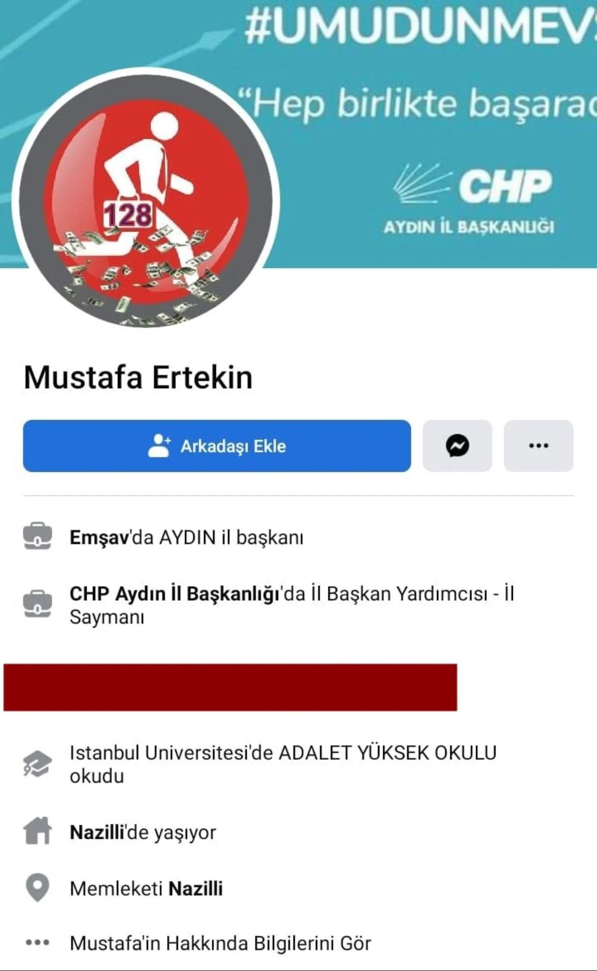 Mustafa Ertekin'in facebook profili