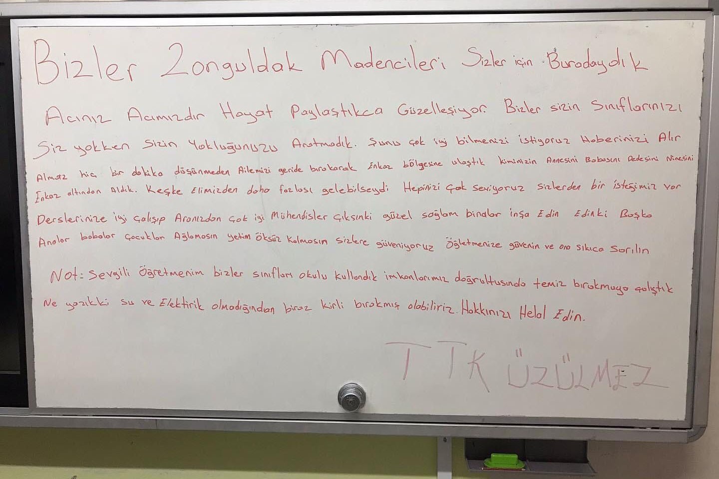 Madencilerden öğrencilere mesaj