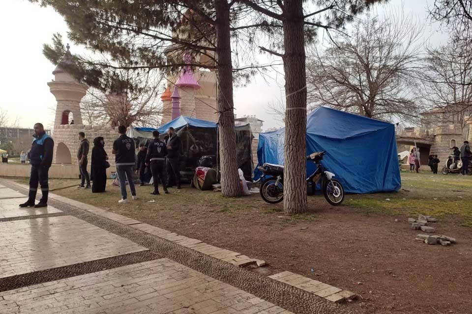 Antep'teki Masal Park'ta kaldırılan çadırlar