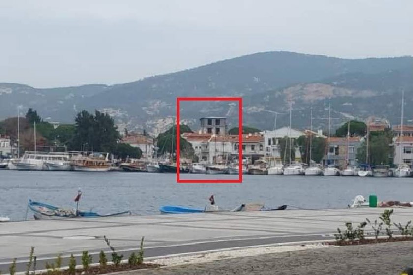 Foça kaçak otel inşaatı 