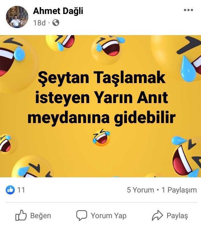 Ahmet Dağlı'nın paylaşımı