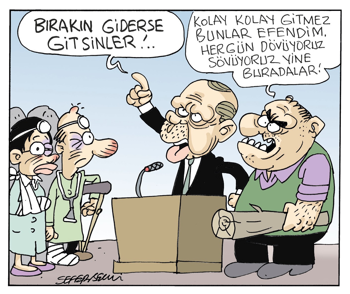 Sefer Selvi'nin 10 Mart 2022 tarihli karikatürü.