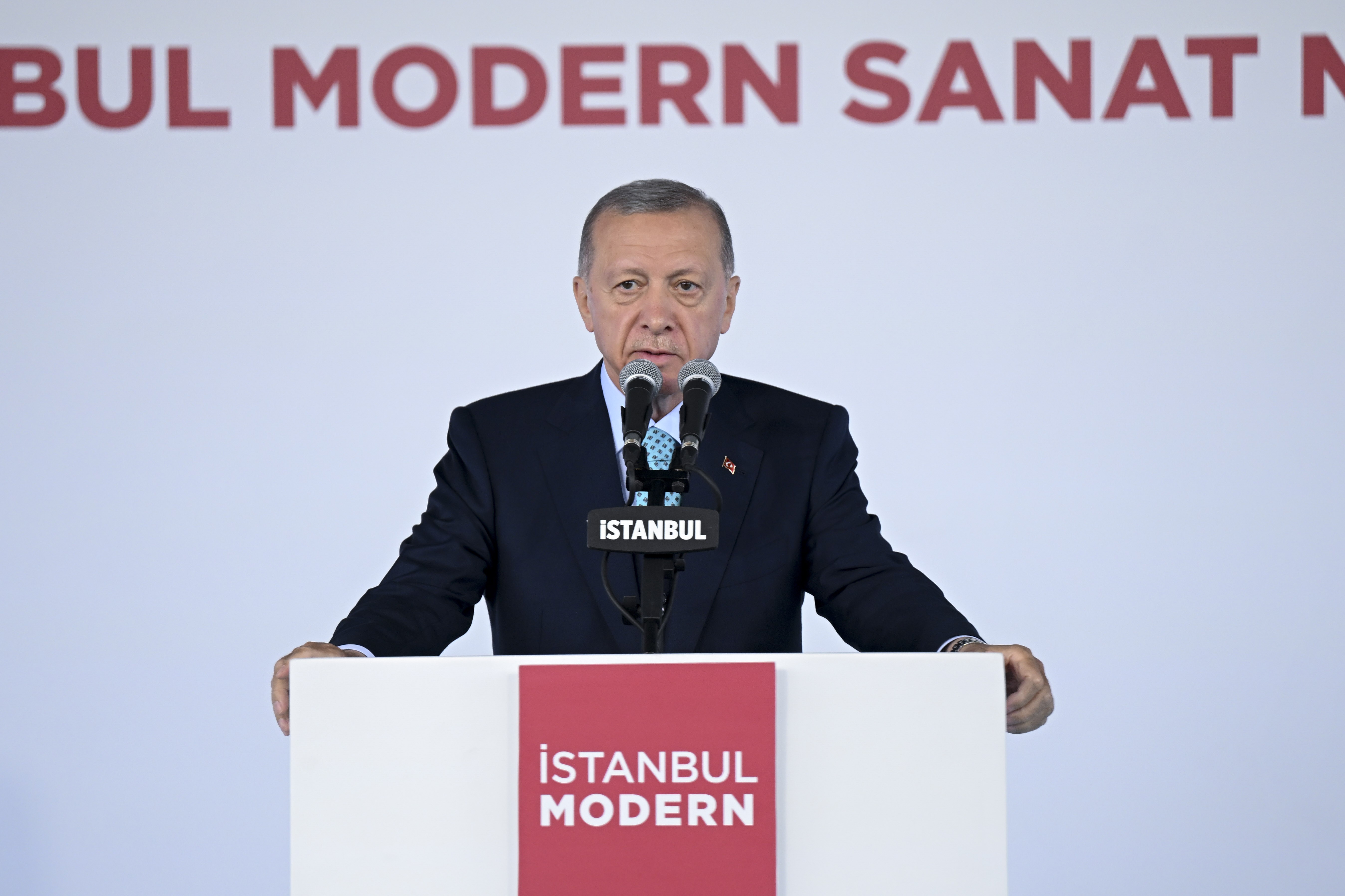 Erdoğan, İstanbul Modern'de konuşma yapıyor