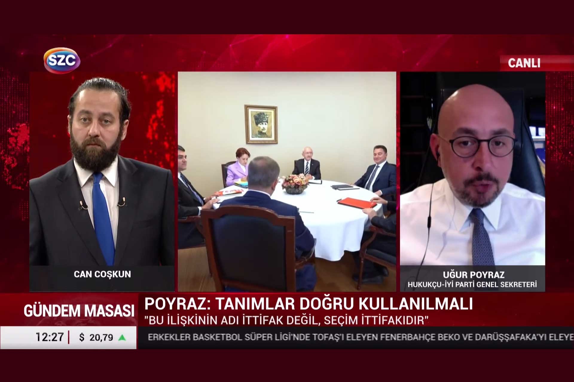 Uğur Poyraz, SCZ TV'de açıklama yaparken