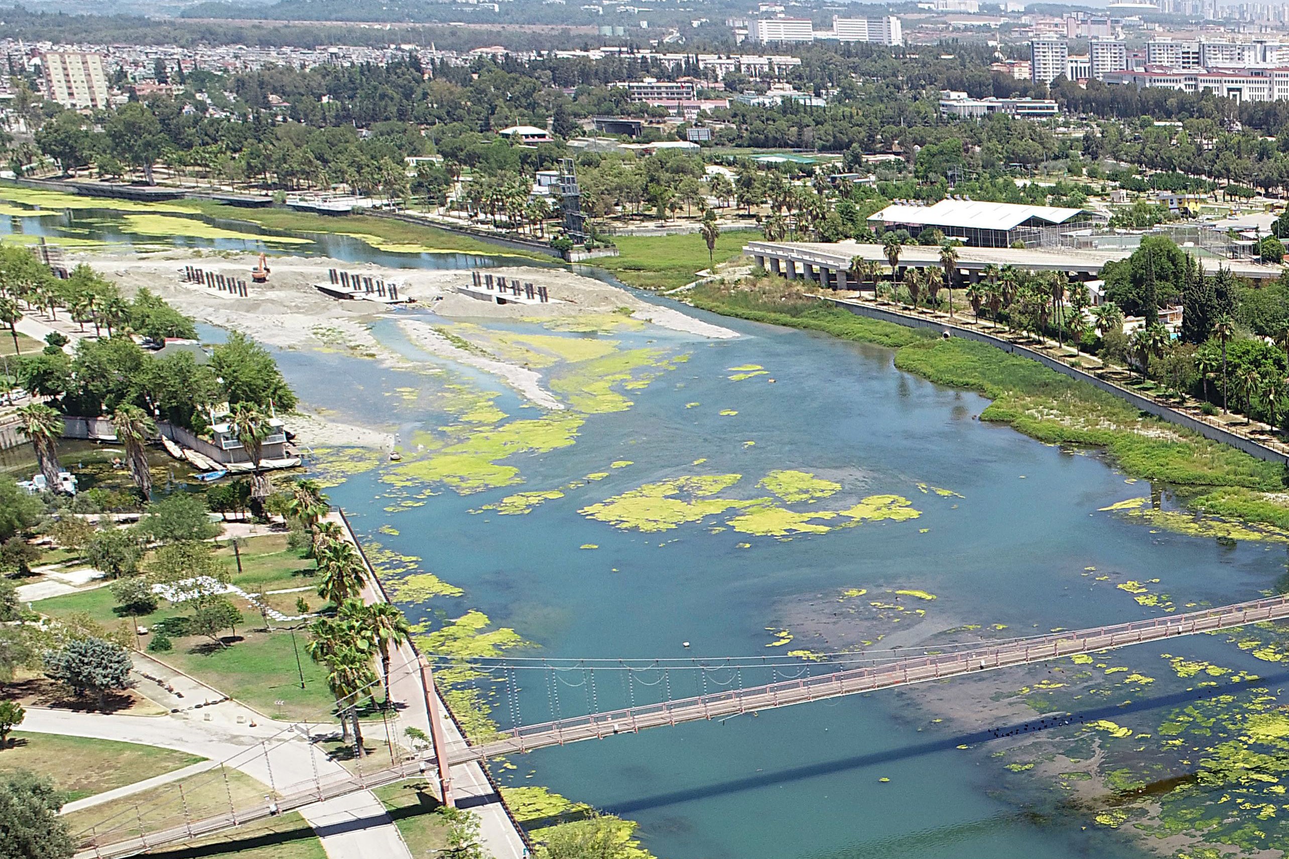 Adana'da bataklığa dönen Seyhan Nehri