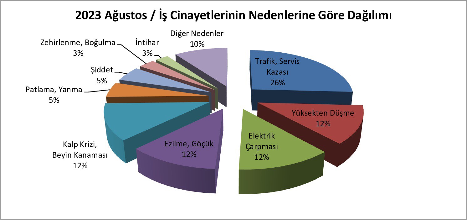 Ağustos 2023 iş cinayetleri veri görseli