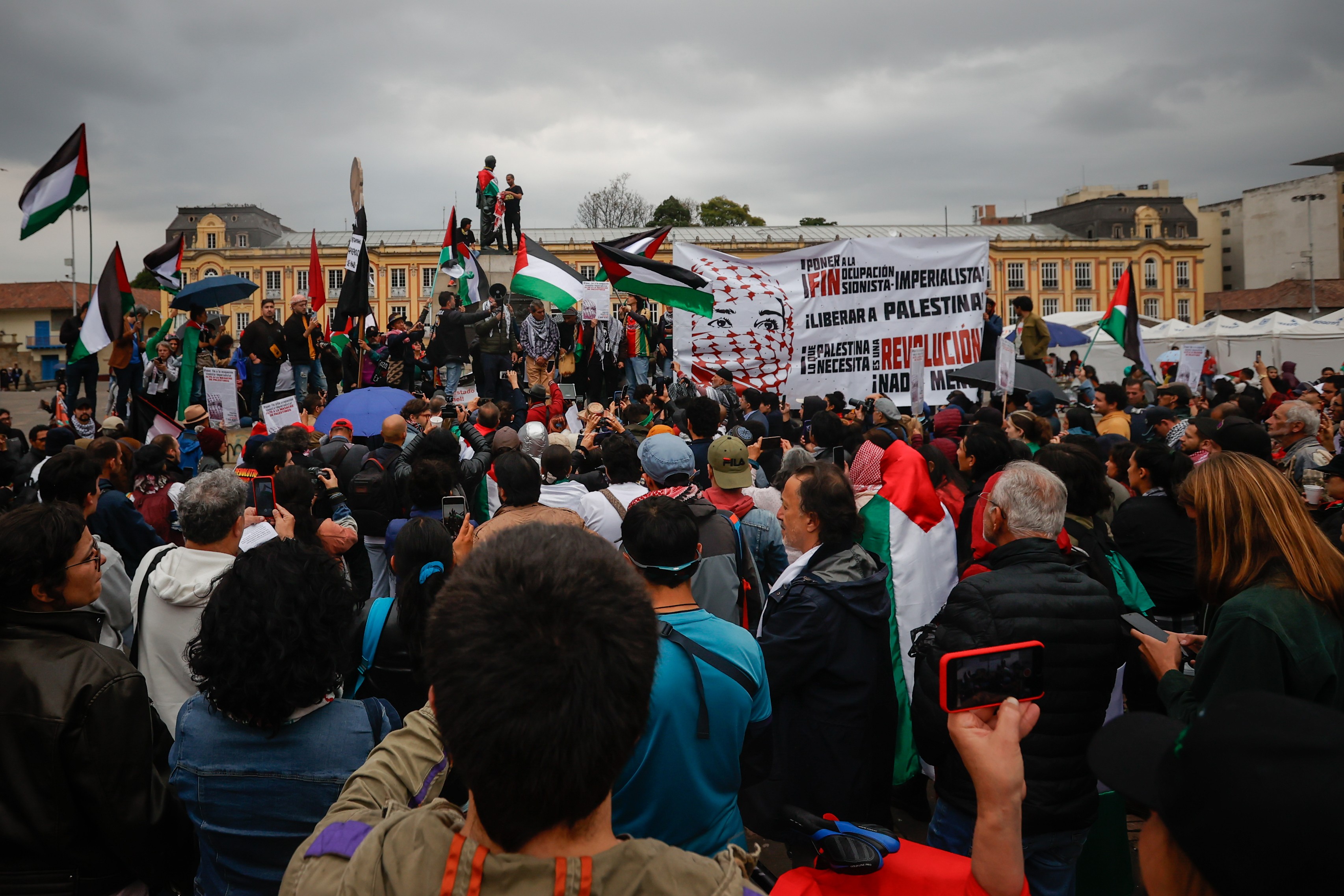 Bogota'da yapılan eylem