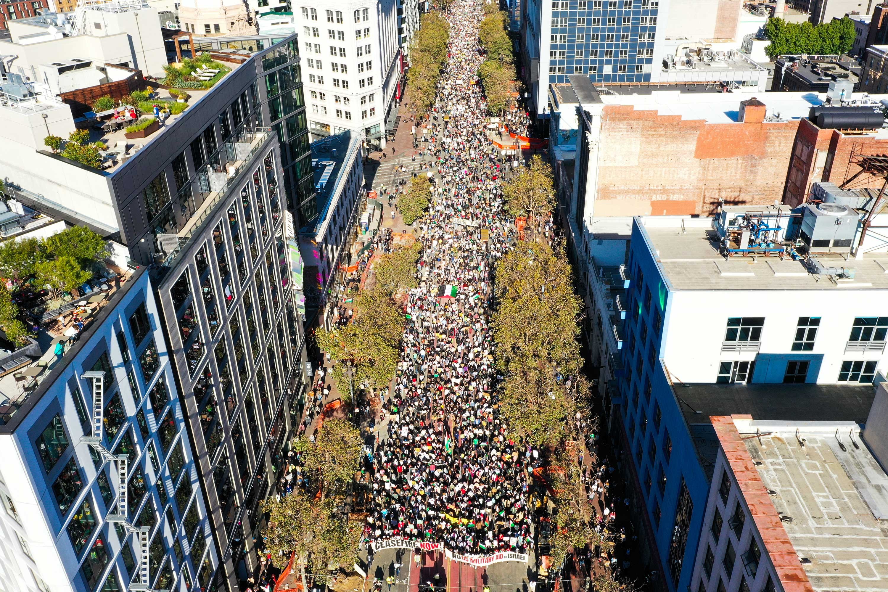 San Francisco'daki Filistin'e destek eylemi