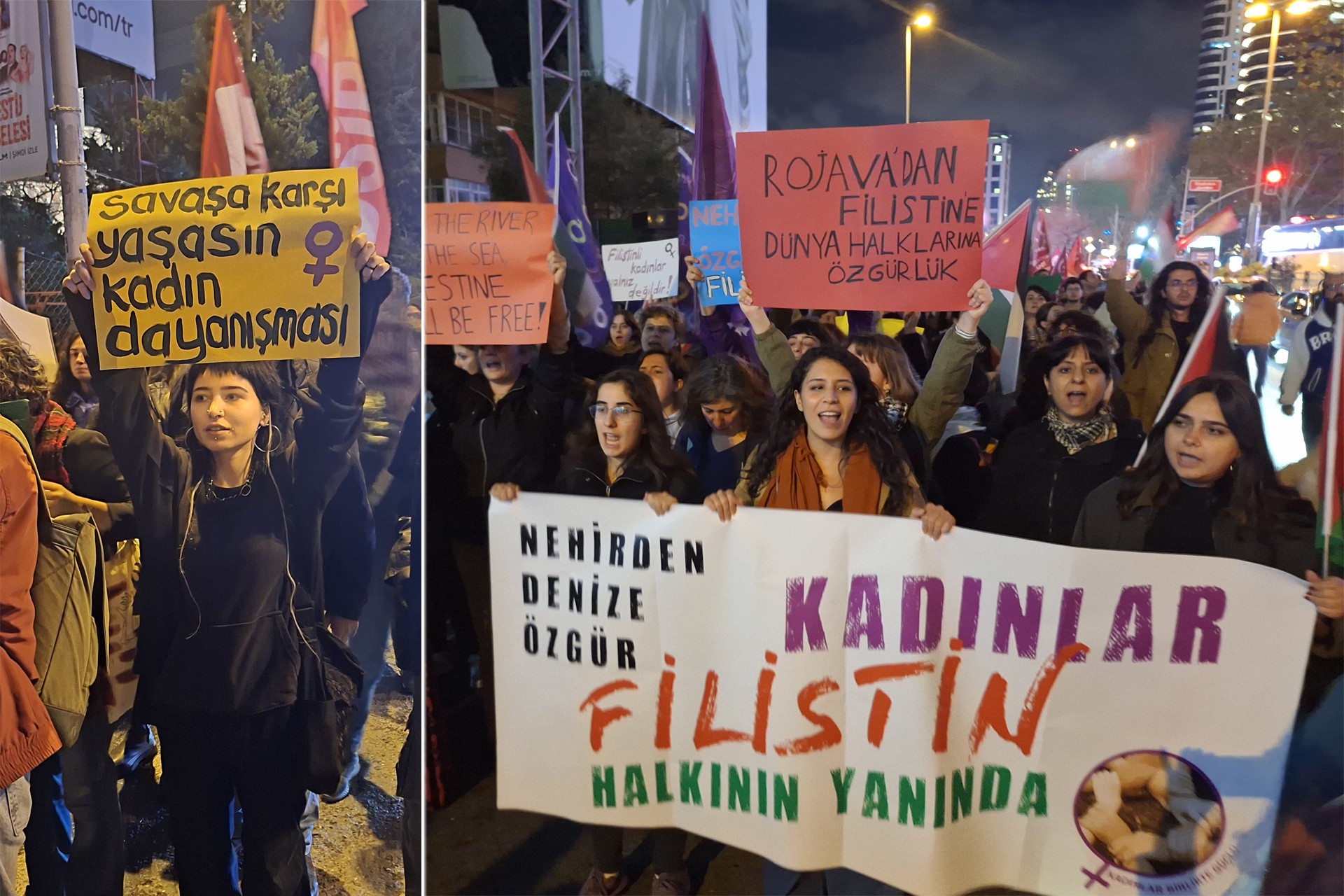 Filistin'le dayanışma eylemlerinden kadınlar