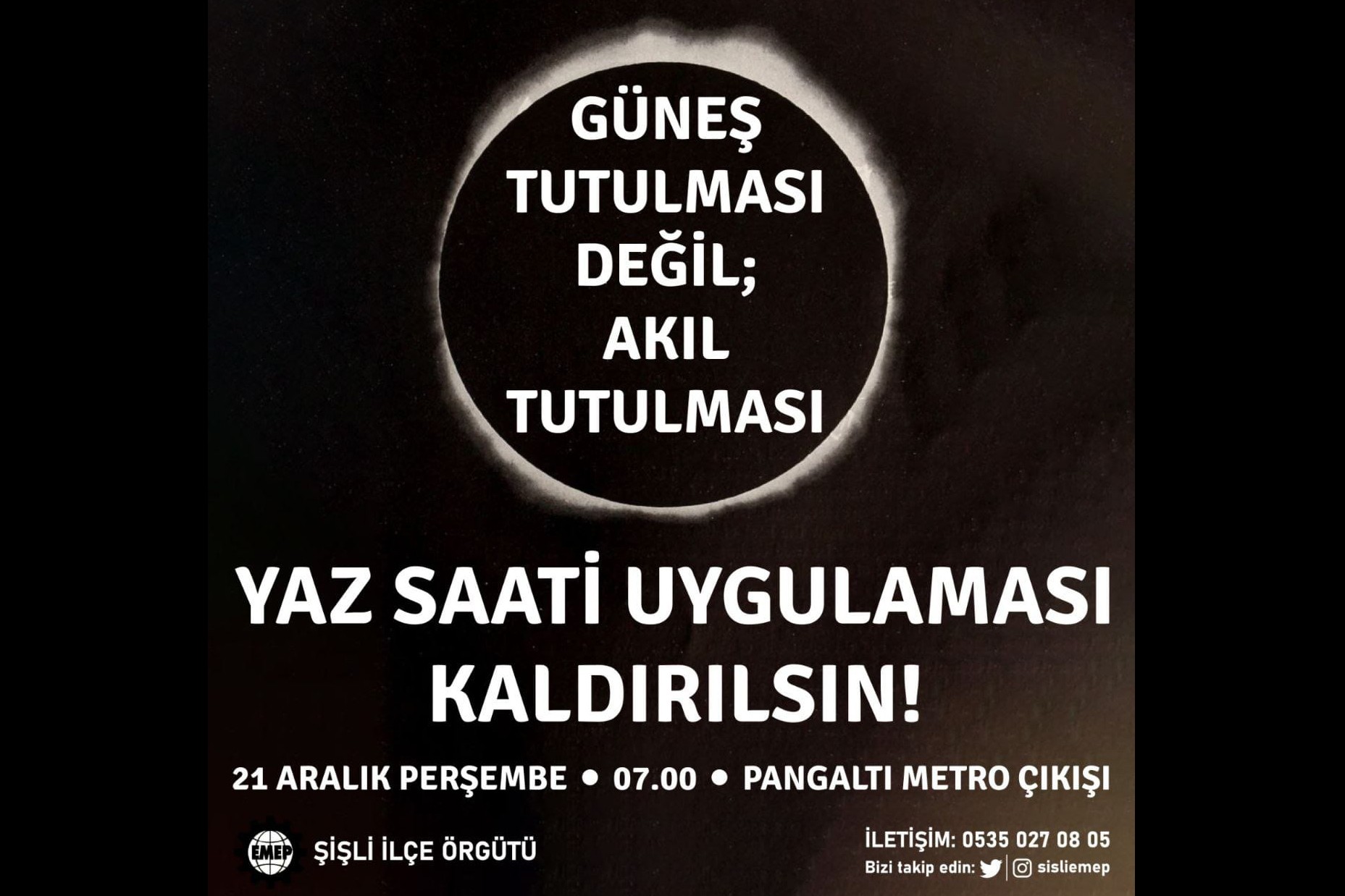 EMEP Şişli Örgü kalıcı saat uygulamasına karşı eylem çağrısı 